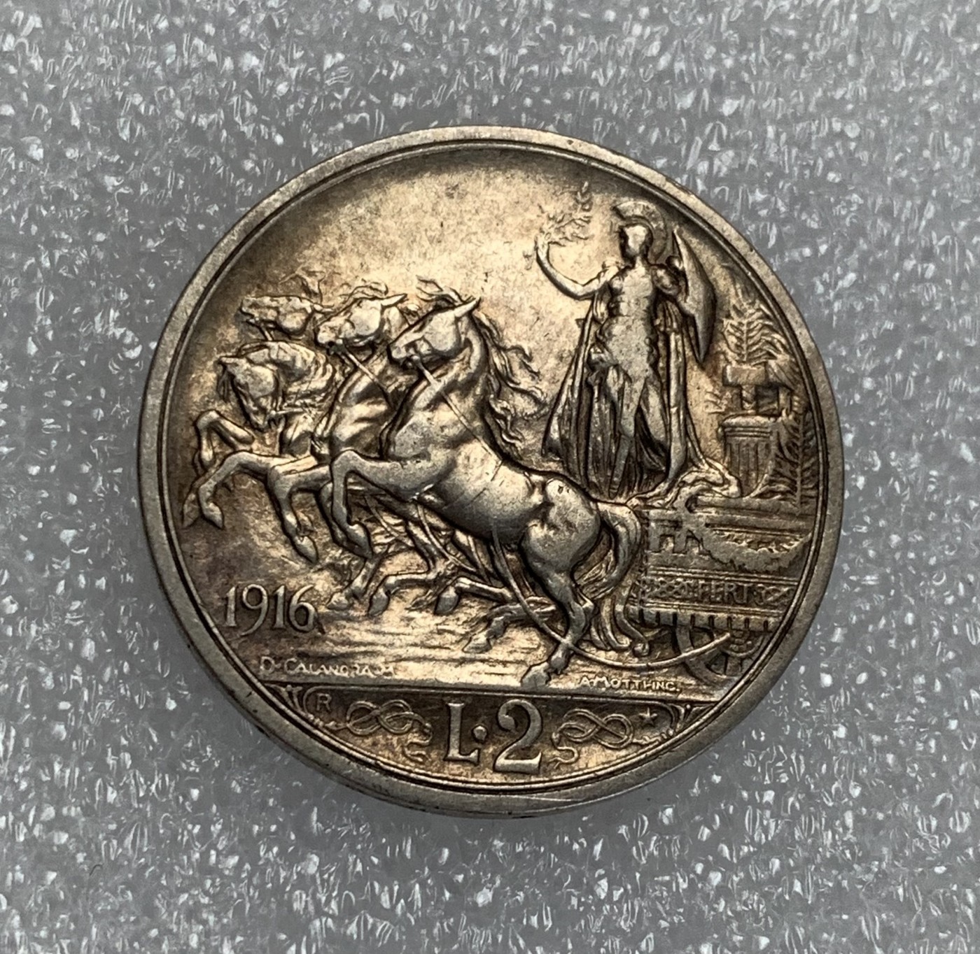 瓶子🏺第124期拍卖会  意大利1916年马拉车2里拉银币