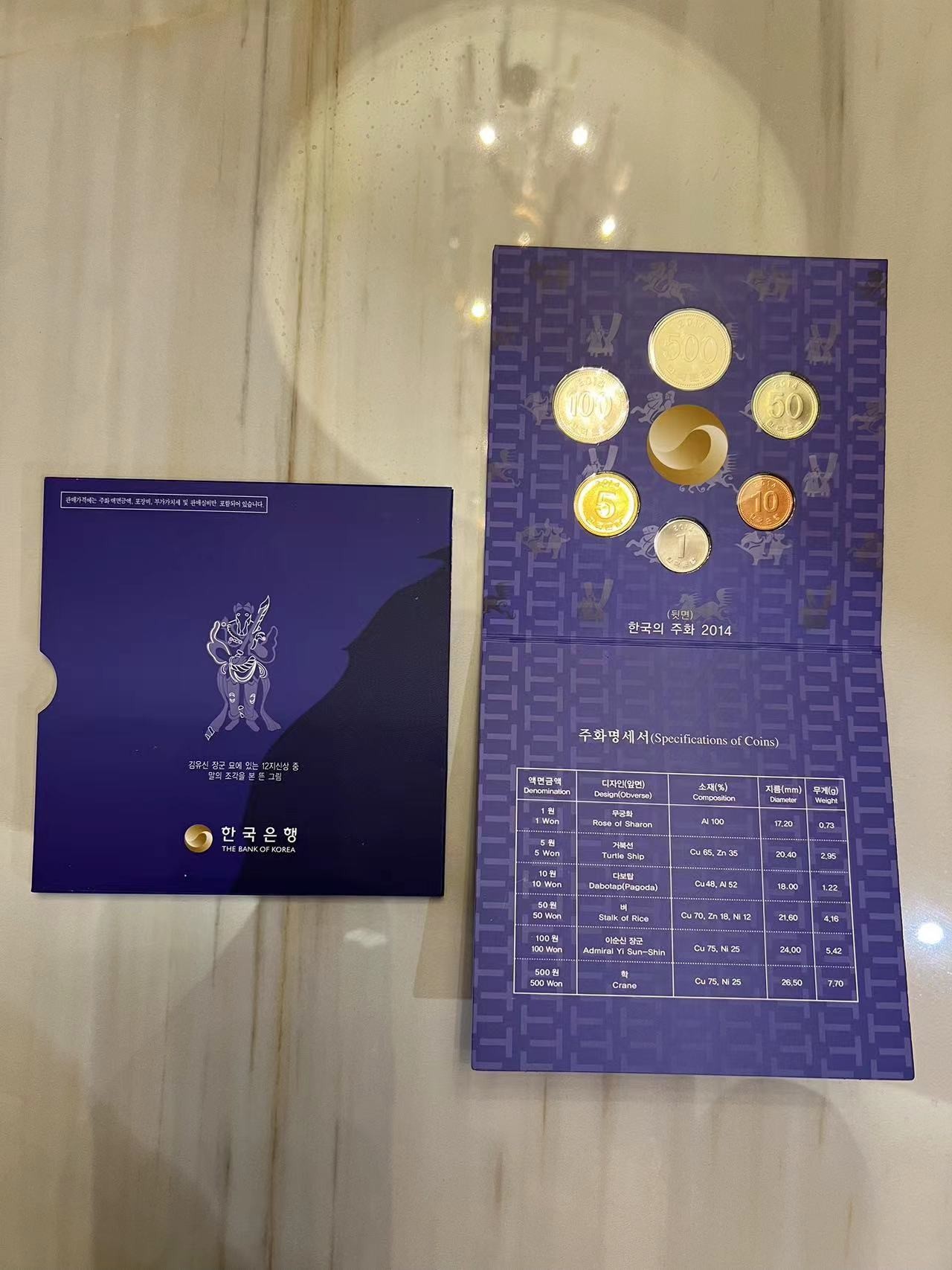 【币观天下】第2期钱币低佣金秒杀专场全场三件以上包邮 韩国2014年马年官方套币 原包装 稀少 