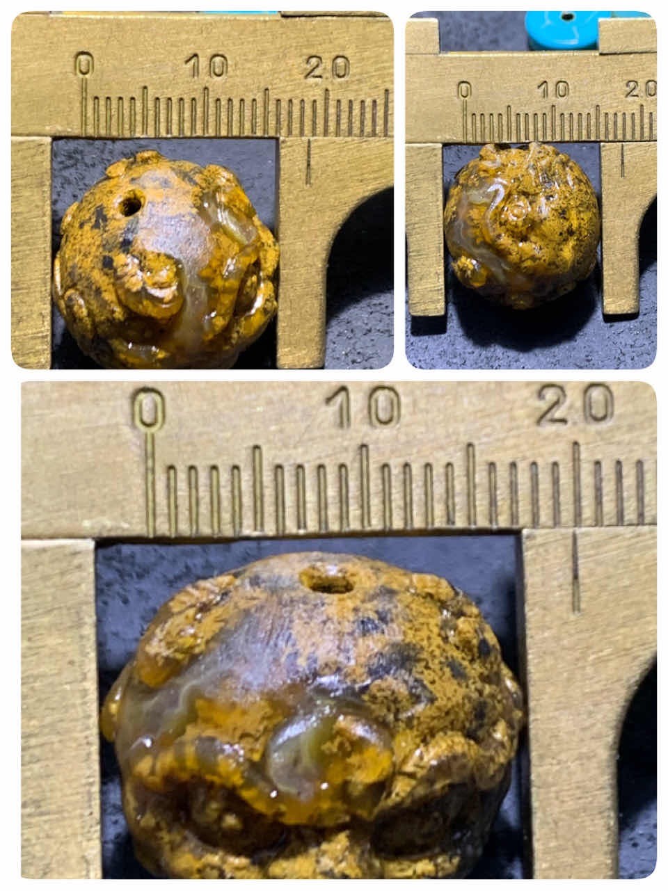 精美草花纹战国红玛瑙亚光手工雕刻瑞兽珠一颗