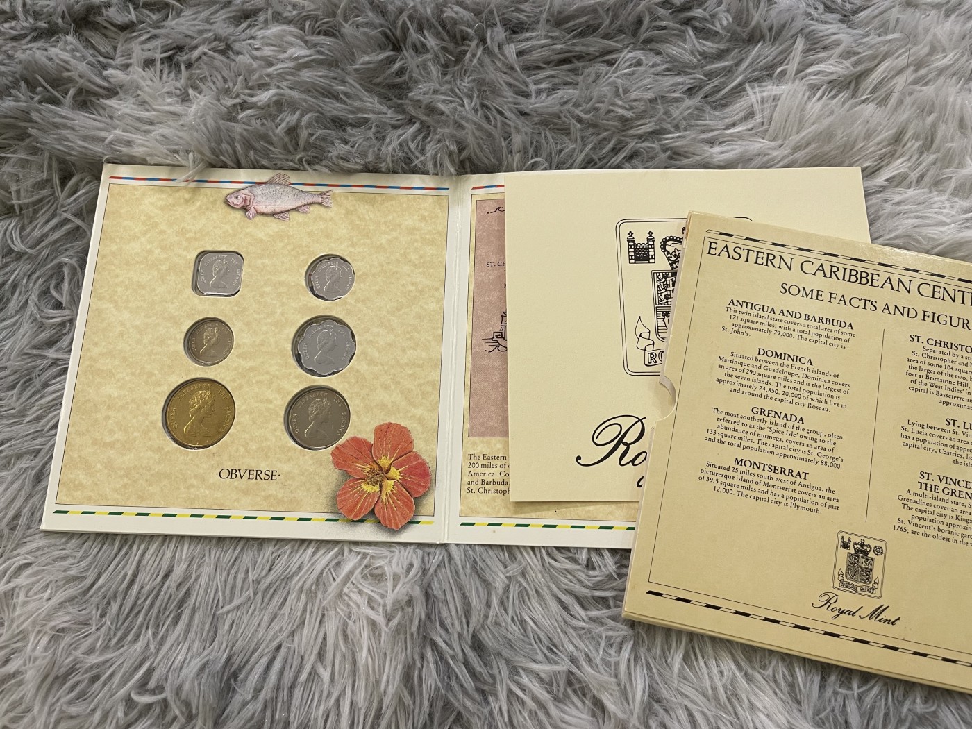 【币观天下】第2期钱币低佣金秒杀专场全场三件以上包邮 东加勒比1986年皇家造币厂官方套币 