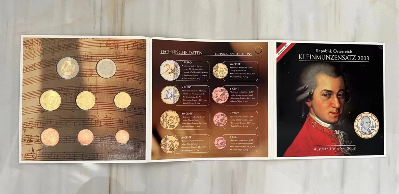 【币观天下】第2期钱币低佣金秒杀专场全场三件以上包邮 奥地利2003年官方套币 