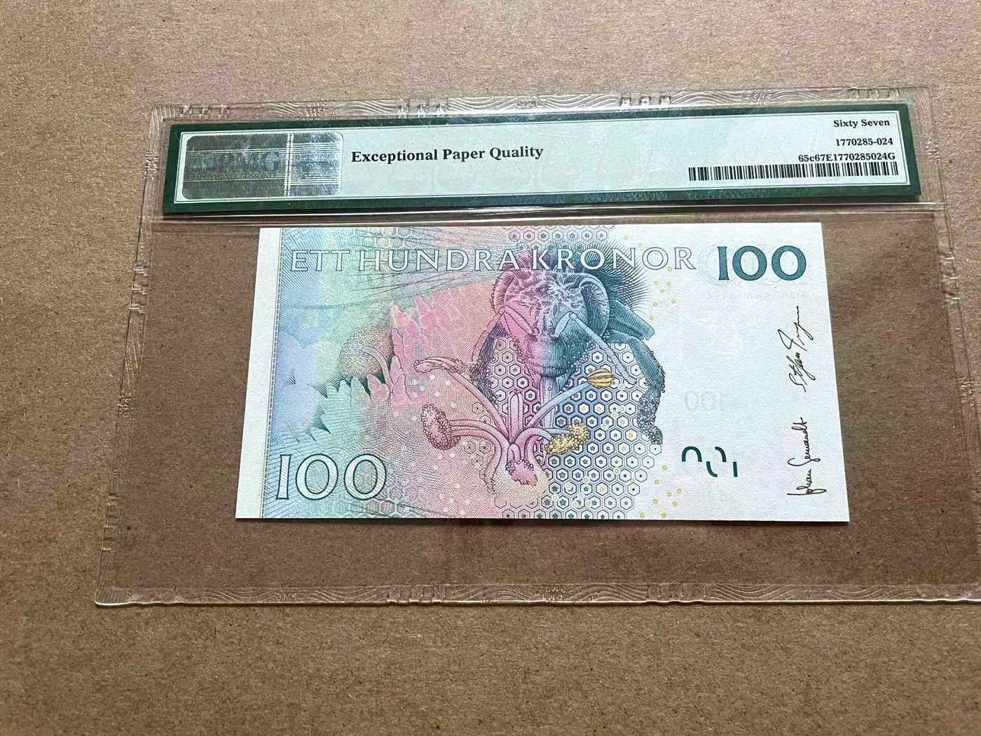 【Blue Auction】✨世界纸币精拍第415期——北欧&中欧专场 瑞典 2006-14年100克朗 PMG67EPQ 