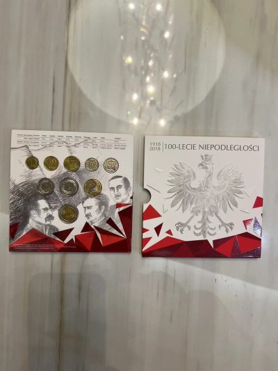 【币观天下】第2期钱币低佣金秒杀专场全场三件以上包邮 - 波兰2018年100周年独立官方套币 原包装 含两枚高值双色币