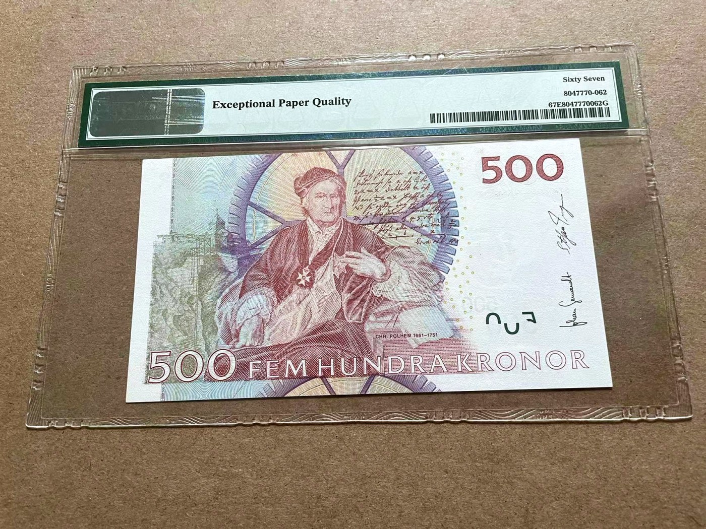 【Blue Auction】✨世界纸币精拍第415期——北欧&中欧专场 瑞典 2012年500克朗 PMG67EPQ 