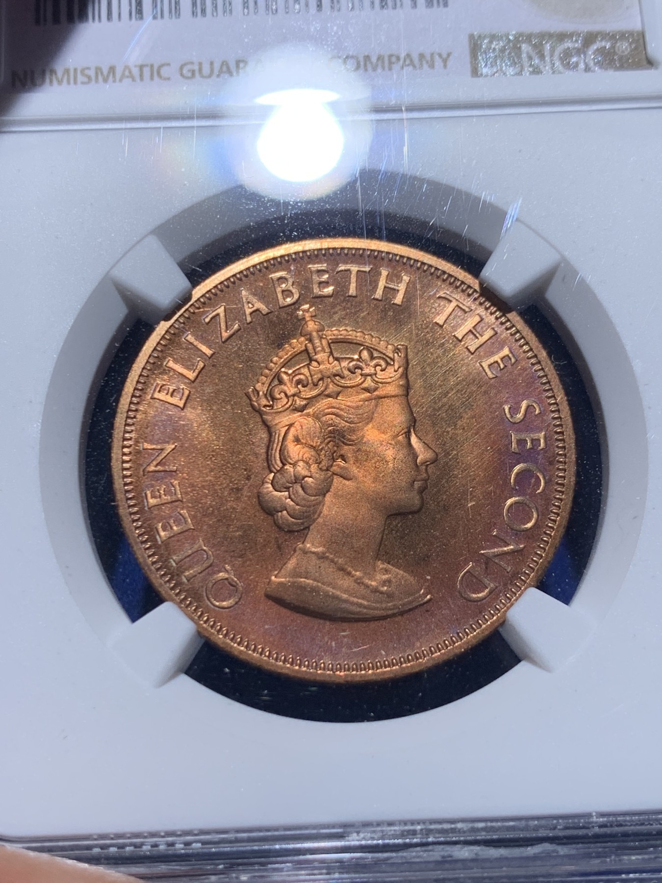 《竞宝斋》第232场-周日，周一 2场 (全场包邮) 2枚一组 NGC-PF65-66 英属泽西岛1964年精制铜币 1/4S+1/12S 高分难得 十分精美