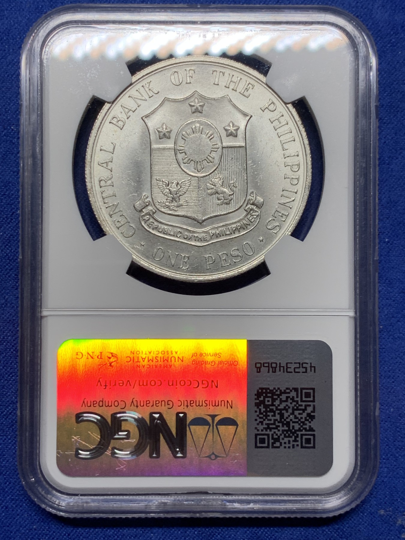 《竞宝斋》第232场-周日，周一 2场 (全场包邮) NGC MS64 菲律宾1963年独立领导人波尼斯奥纪念大银币