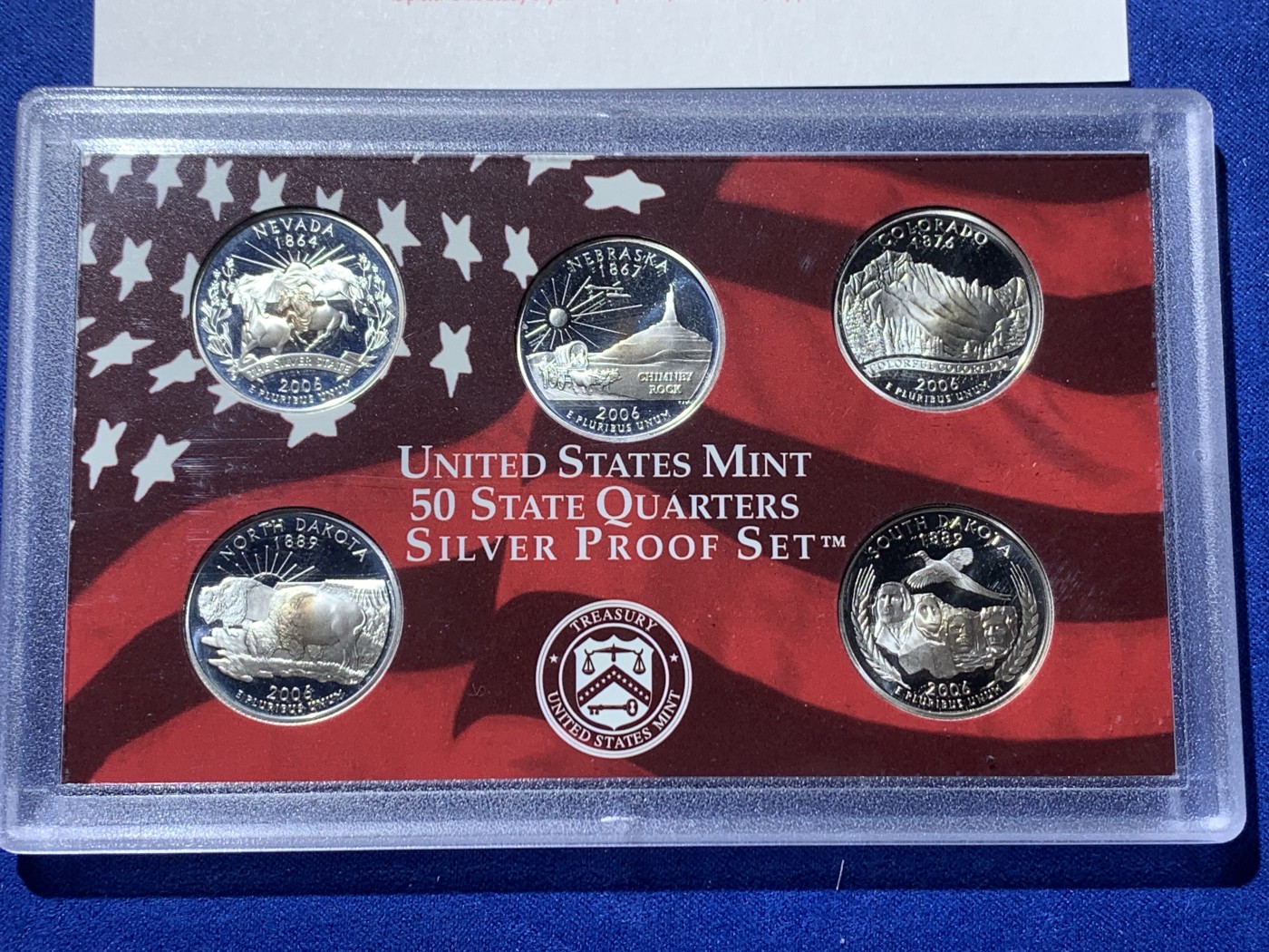 《竞宝斋》第232场-周日，周一 2场 (全场包邮) 2006年美国精制银币纪念币5枚套