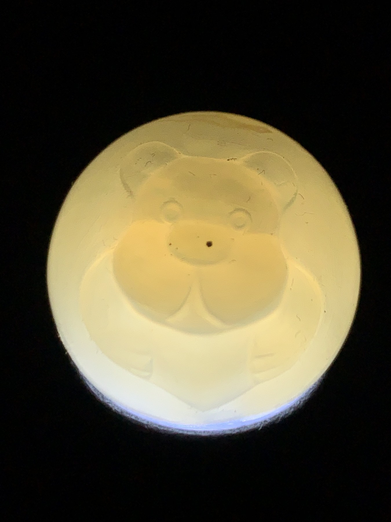 精美高玉化亚光海洋玉髓手工俏色巧雕爱心熊随形2.0随形圆珠一个