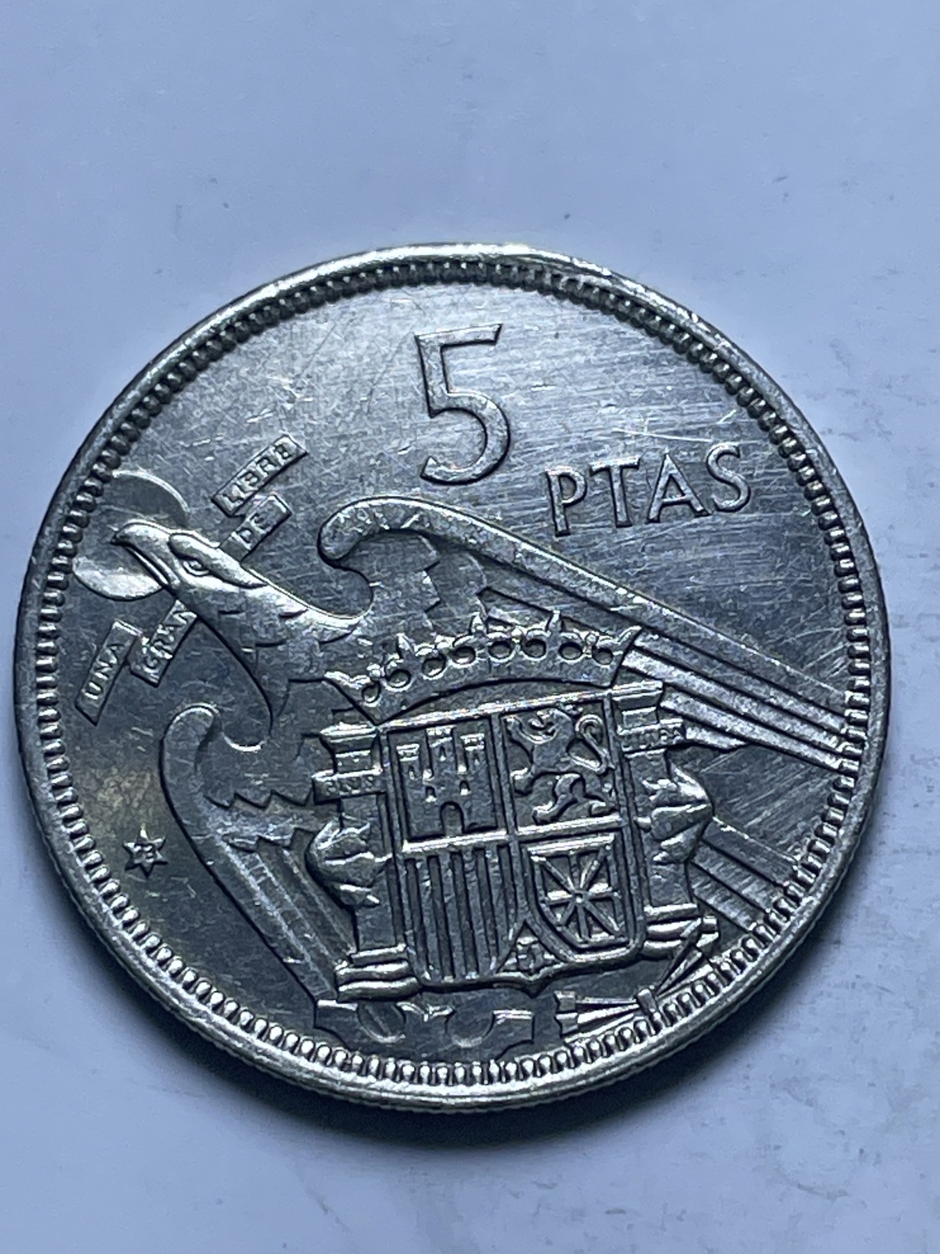 神仙姐姐散币好品专场第十三期（无佣金满邮自动发出 1957 年西班牙 5 比塞塔