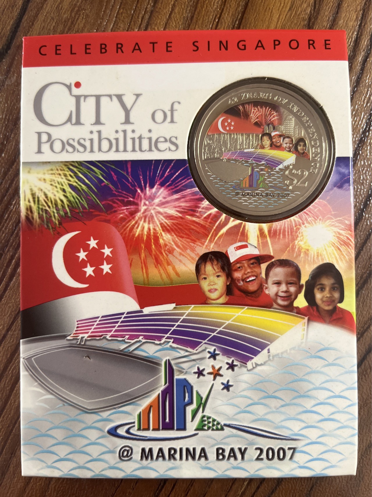 【币观天下】第2期钱币低佣金秒杀专场全场三件以上包邮 新加坡2007年独立42周年彩色$2类精制币