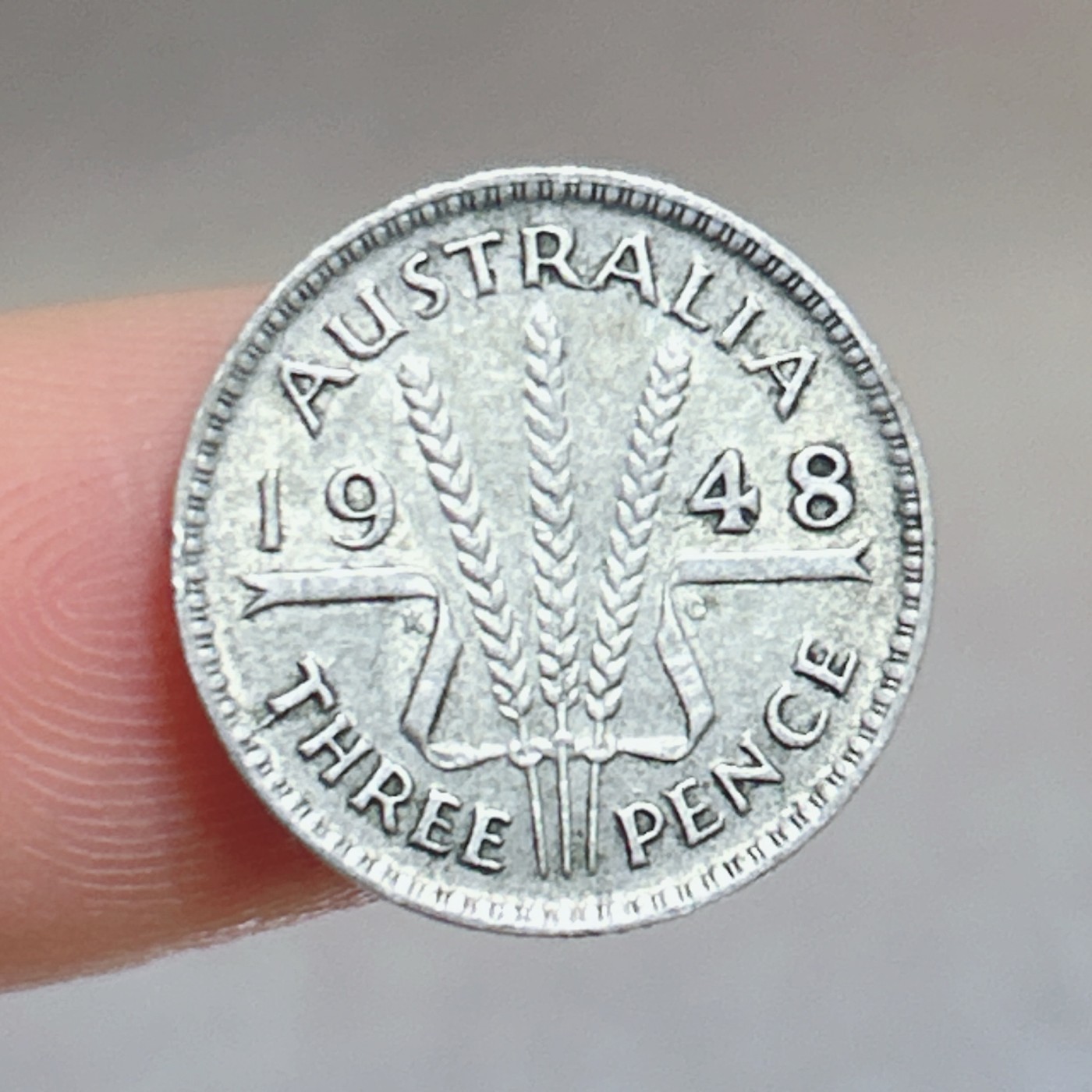第一海外回流一元起拍收藏 银币专场 第70期 澳大利亚1948年3便士银币 小麦银币 乔治六世 1.4g