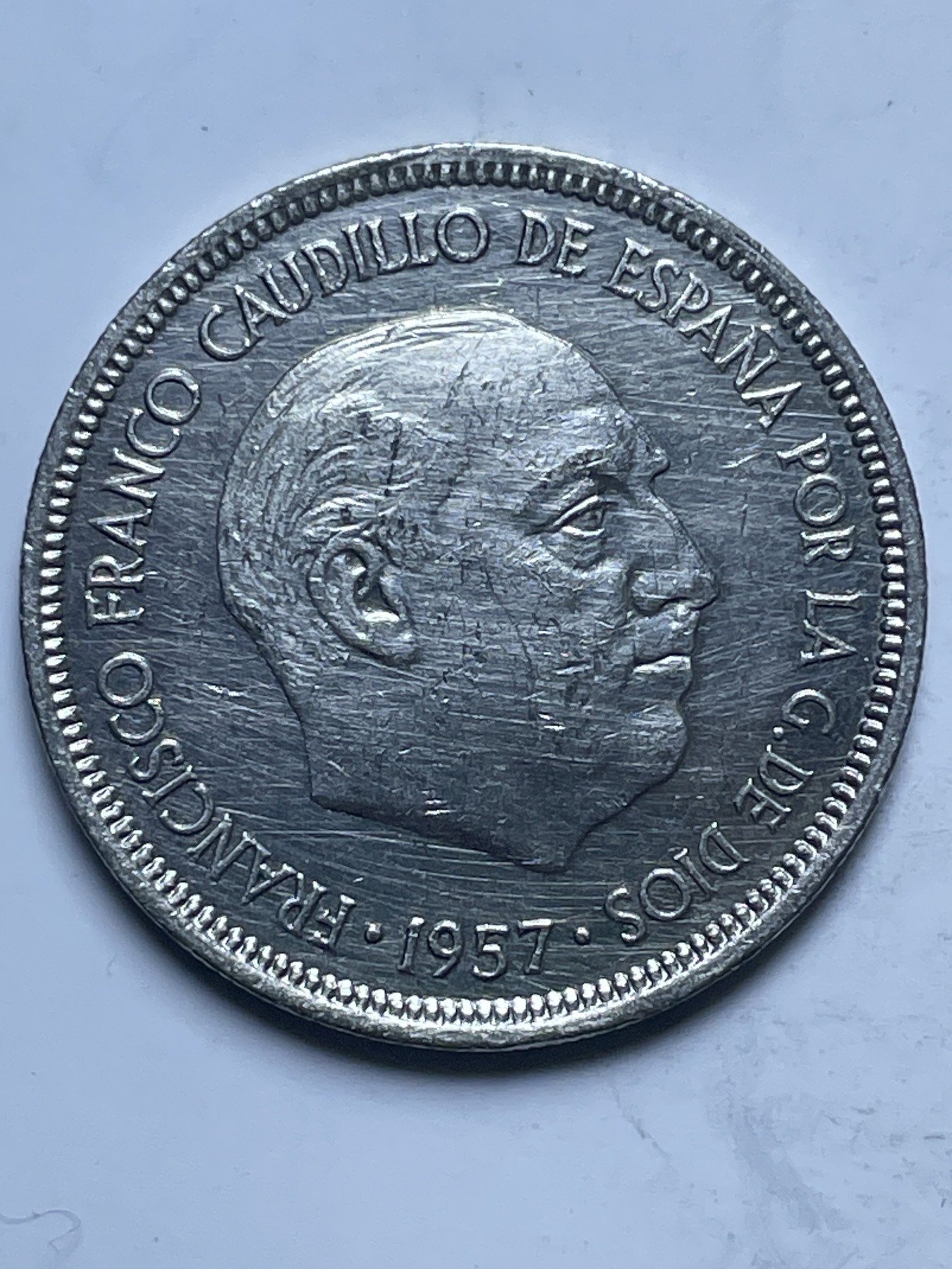 神仙姐姐散币好品专场第十三期（无佣金满邮自动发出 1957 年西班牙 5 比塞塔