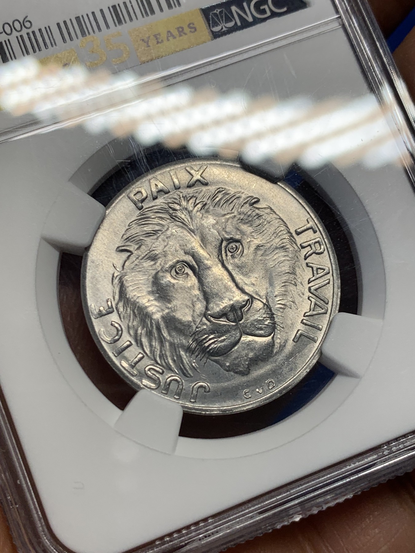 《竞宝斋》第232场-周日，周一 2场 (全场包邮) NGC  MS67 刚果 1965年10法郎   冠军分  稀少高分