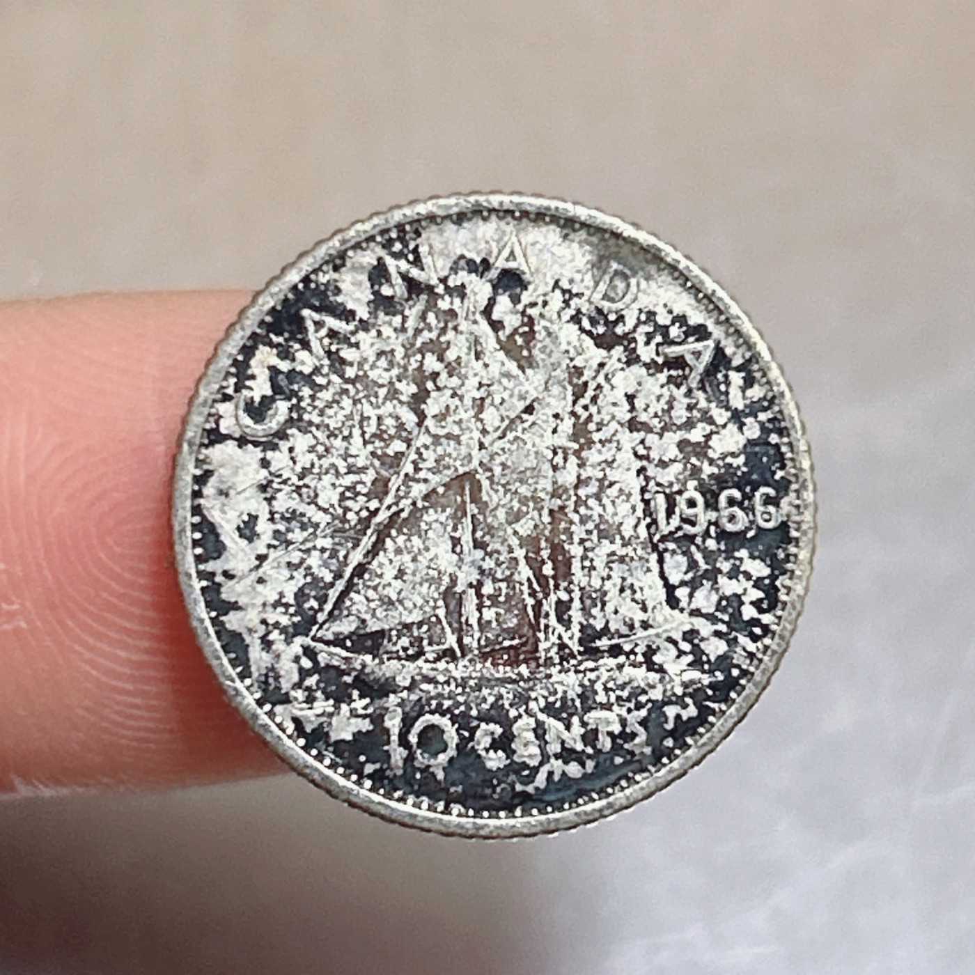 全场一元起拍 世界散币、银币专场 第53期 1966年加拿大10分小银币 2.3g