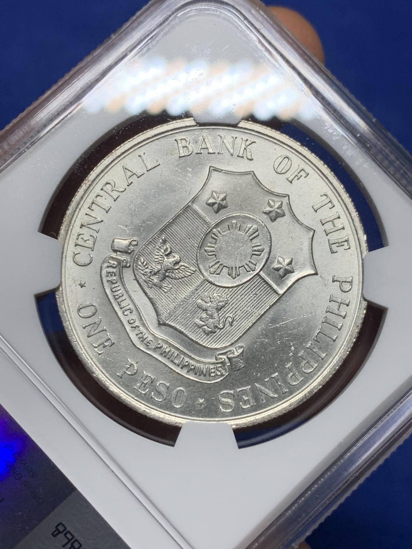 《竞宝斋》第232场-周日，周一 2场 (全场包邮) NGC MS64 菲律宾1963年独立领导人波尼斯奥纪念大银币