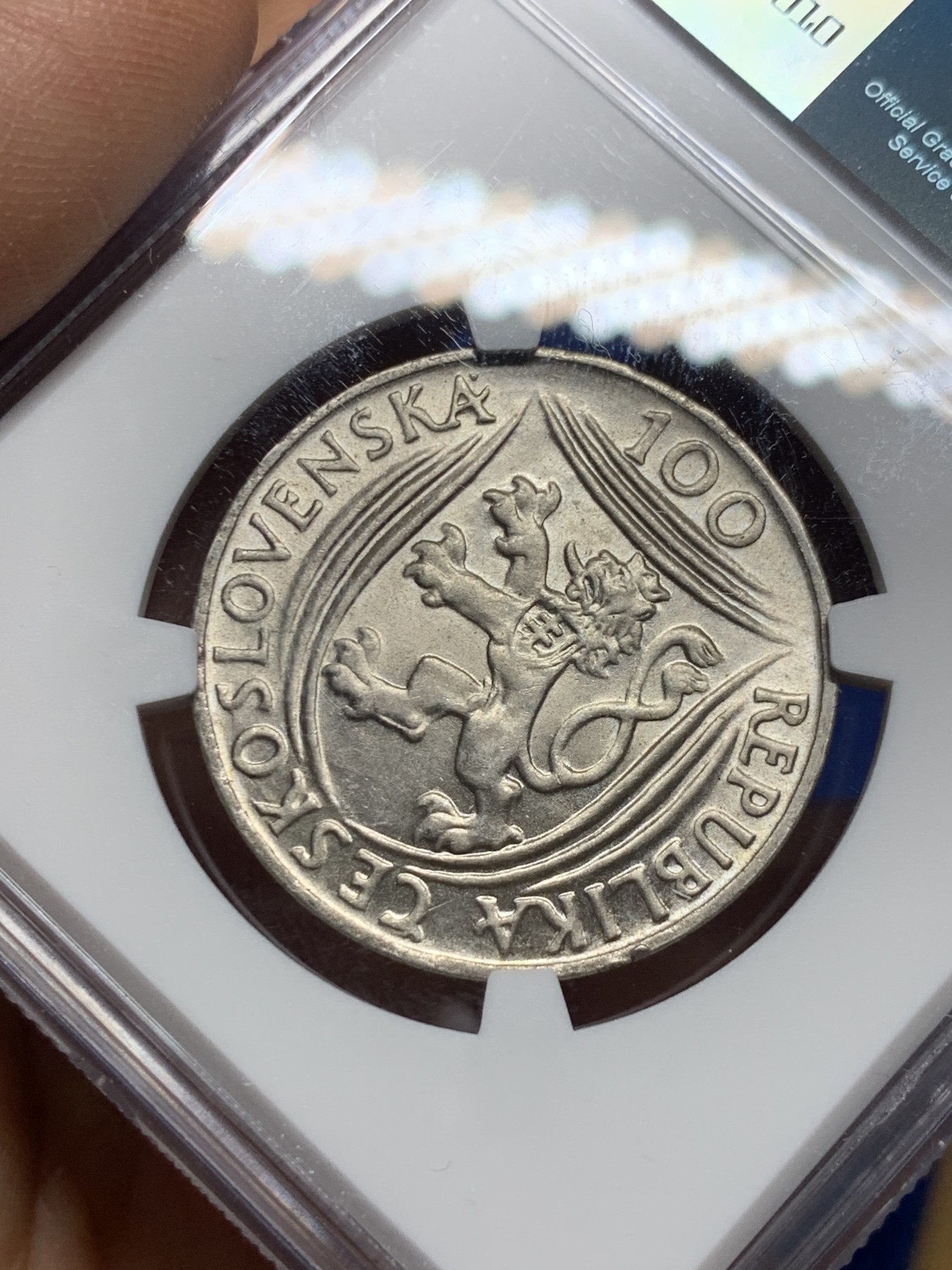 《竞宝斋》第232场-周日，周一 2场 (全场包邮) NGC MS63 捷克斯洛伐克1951年共产党成立30周年捷共领导人哥特瓦尔德头像100克朗银币，经典共产党人物题材