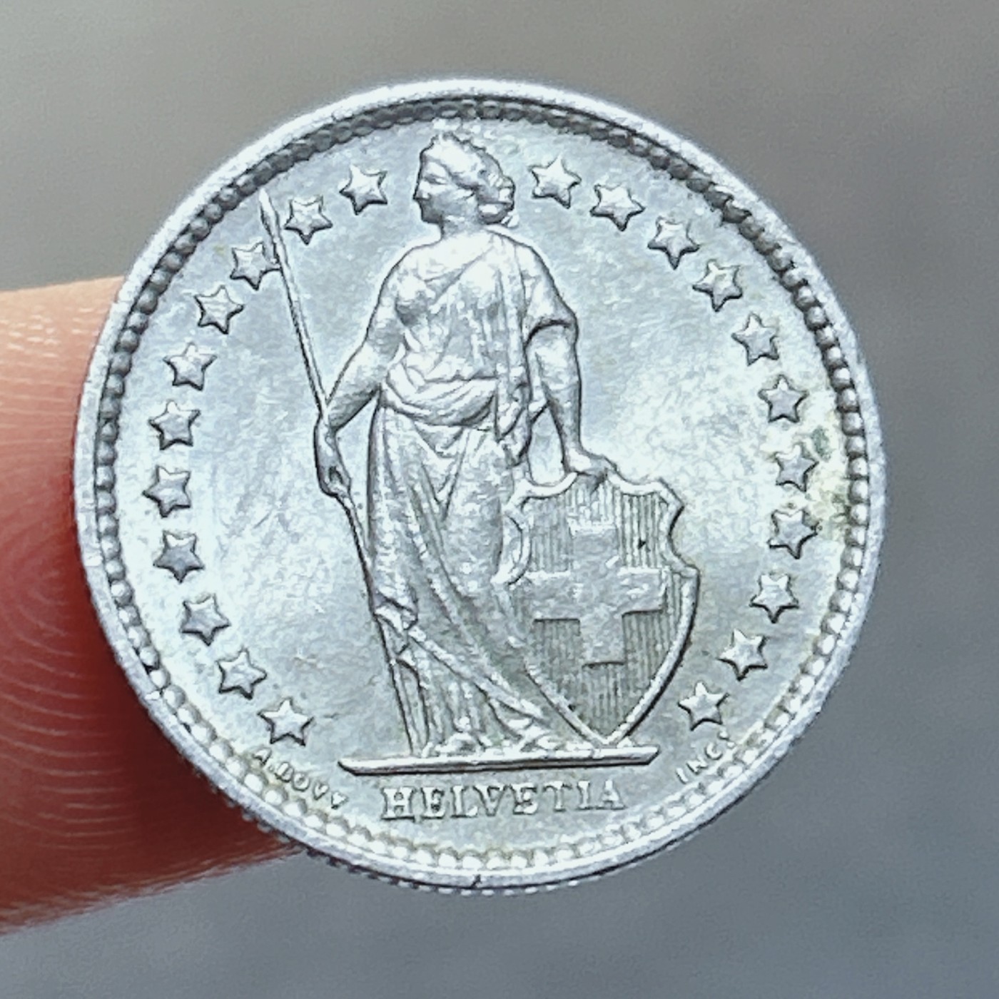 全场一元起拍 世界散币、银币专场 第53期 瑞士1963年1/2法郎银币 海尔维蒂亚守护神 2.5g