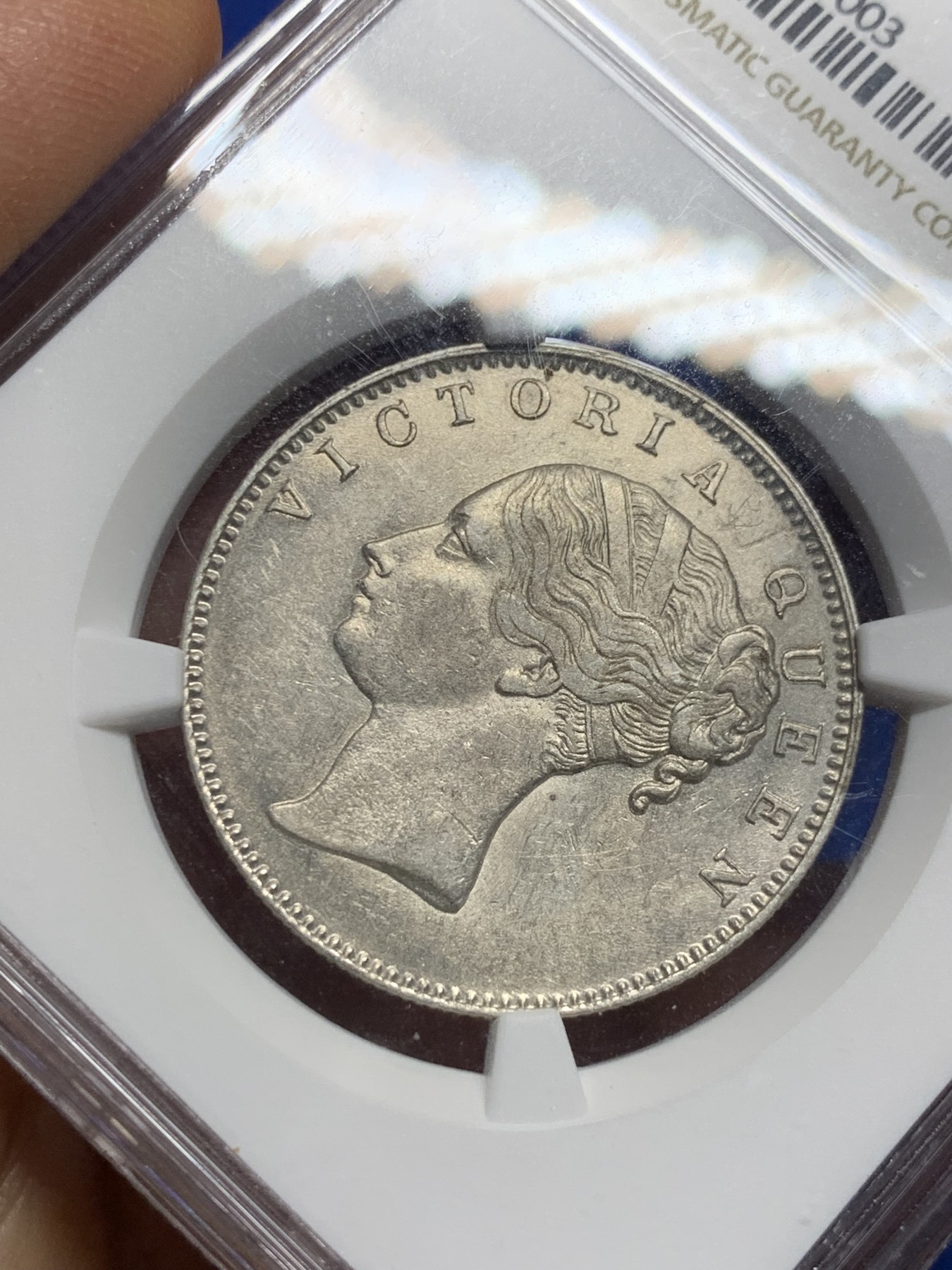 《竞宝斋》第232场-周日，周一 2场 (全场包邮) NGC AU58 英属印度1840年1卢比银币 单辫版 好品巨贵