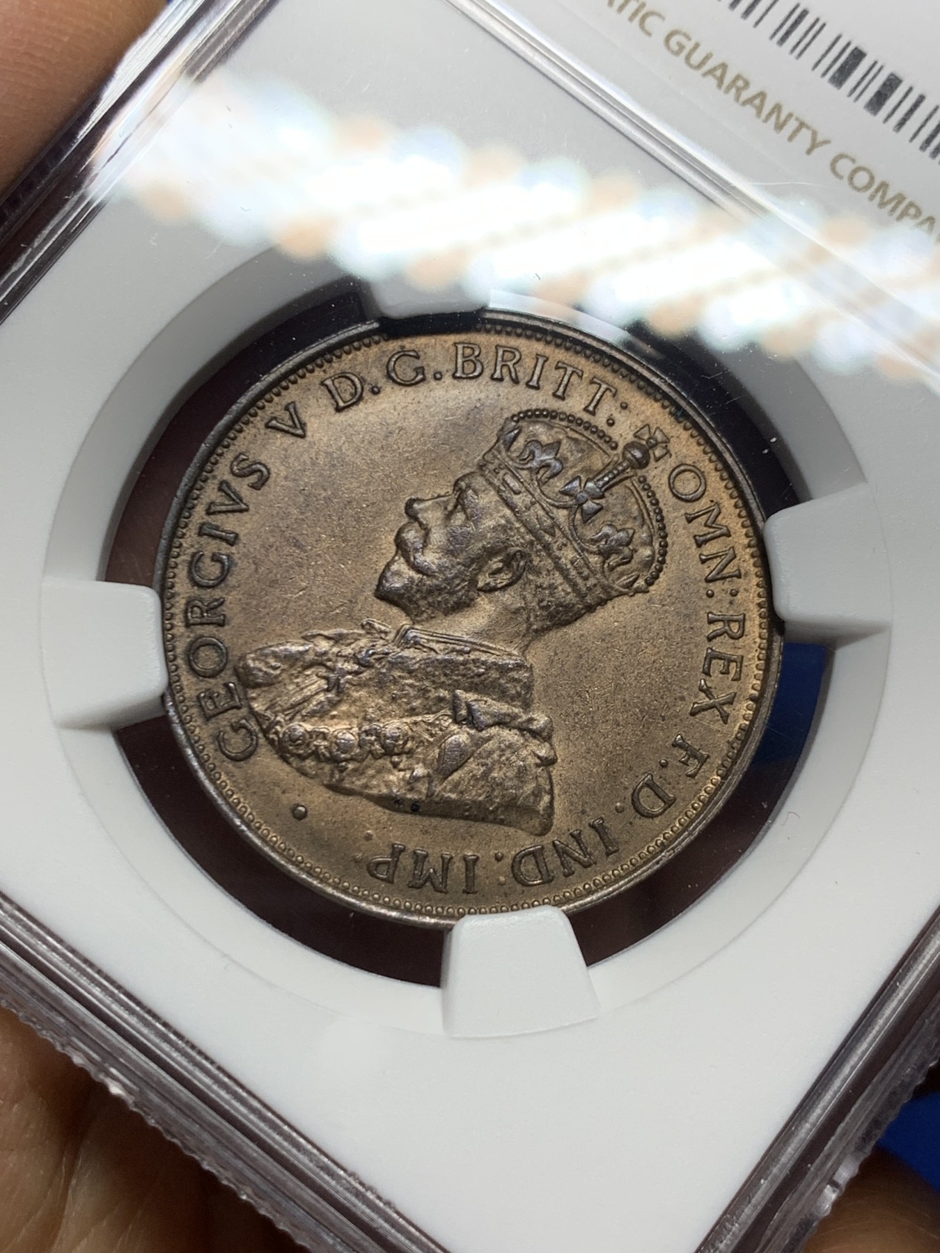 《竞宝斋》第232场-周日，周一 2场 (全场包邮) NGC MS63BN 英属泽西岛1923年乔治五世1/12先令铜币