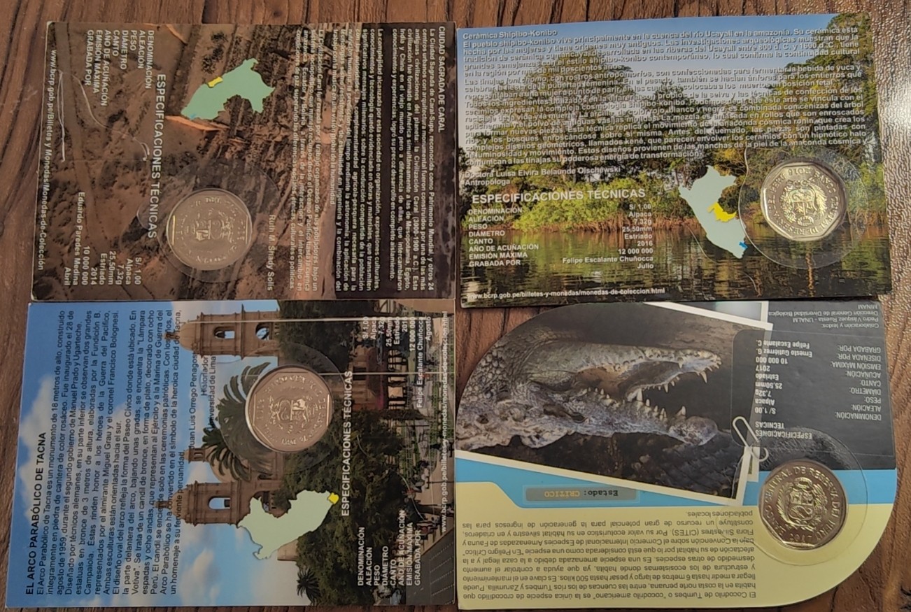 【币观天下】第2期钱币低佣金秒杀专场全场三件以上包邮 秘鲁卡装纪念币四种不同2