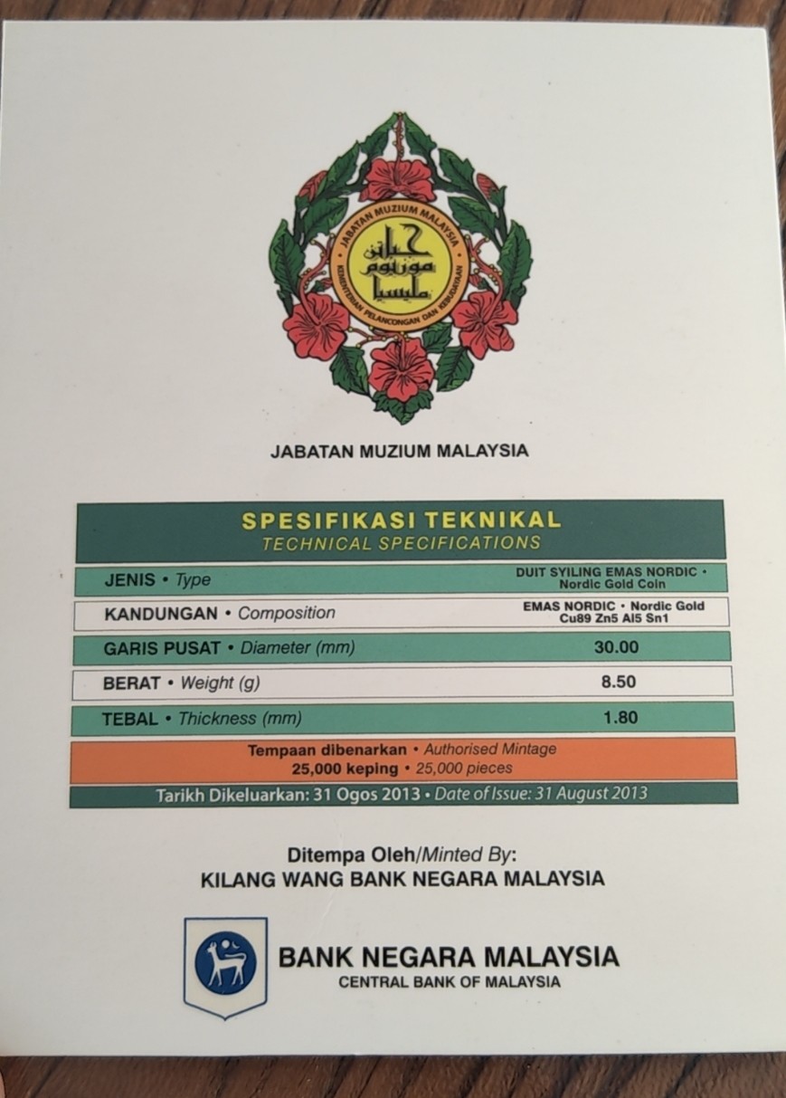 【币观天下】第2期钱币低佣金秒杀专场全场三件以上包邮 马来西亚2013年国家博物馆纪念铜币