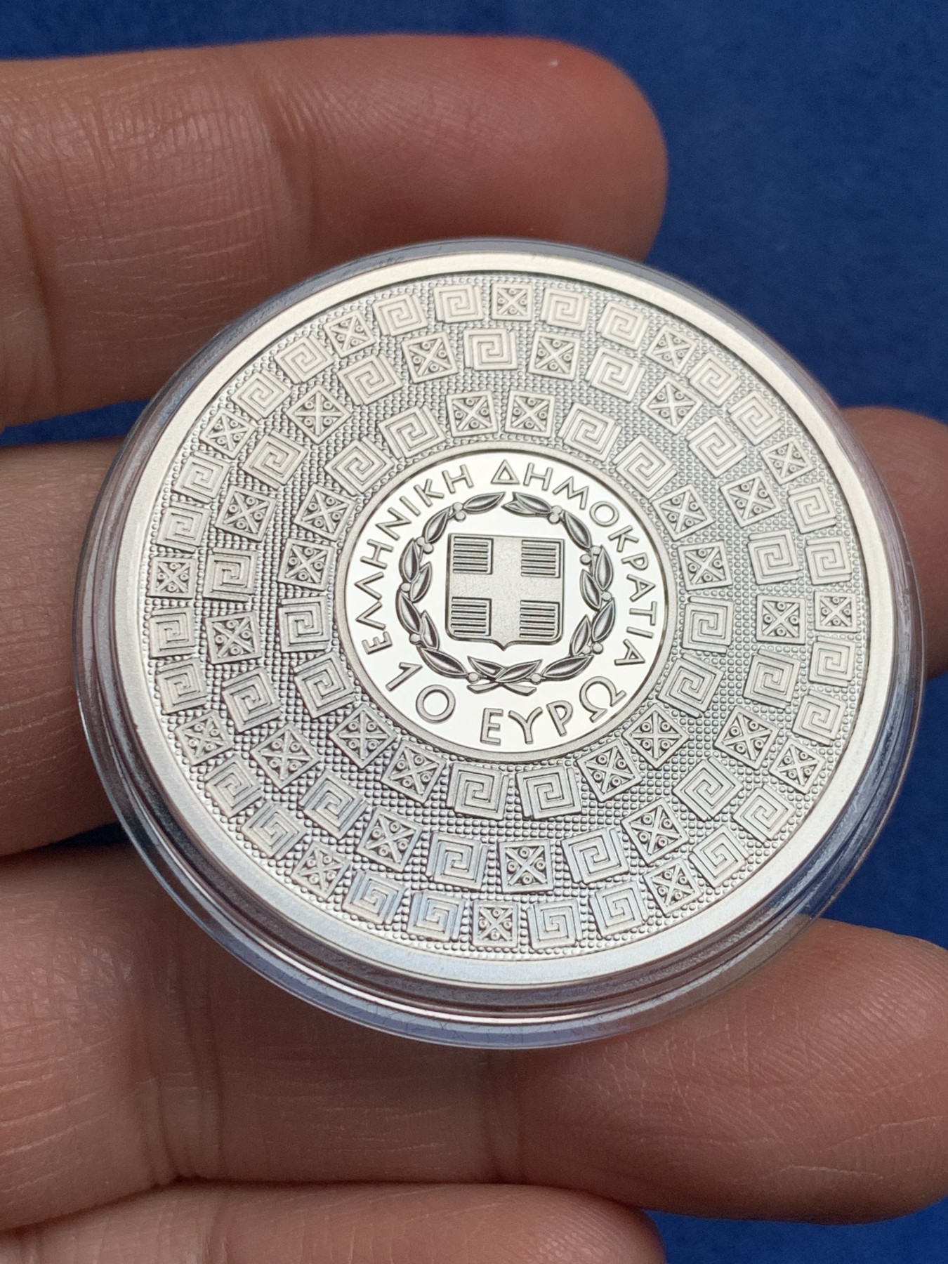 《竞宝斋》第232场-周日，周一 2场 (全场包邮) 希腊2022年色诺芬银币10欧 发行量1500 盒证全 34.1g 925银