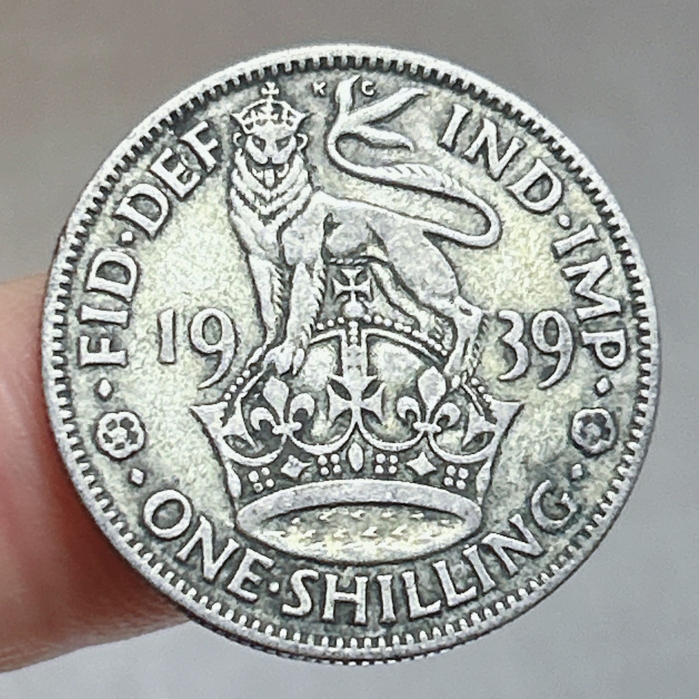 全场一元起拍 世界散币、银币专场 第53期 英国1939年乔治六世英格兰狮子皇冠1先令银币 5.5g