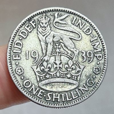 全场一元起拍 世界散币、银币专场 第53期 - 英国1939年乔治六世英格兰狮子皇冠1先令银币 5.5g