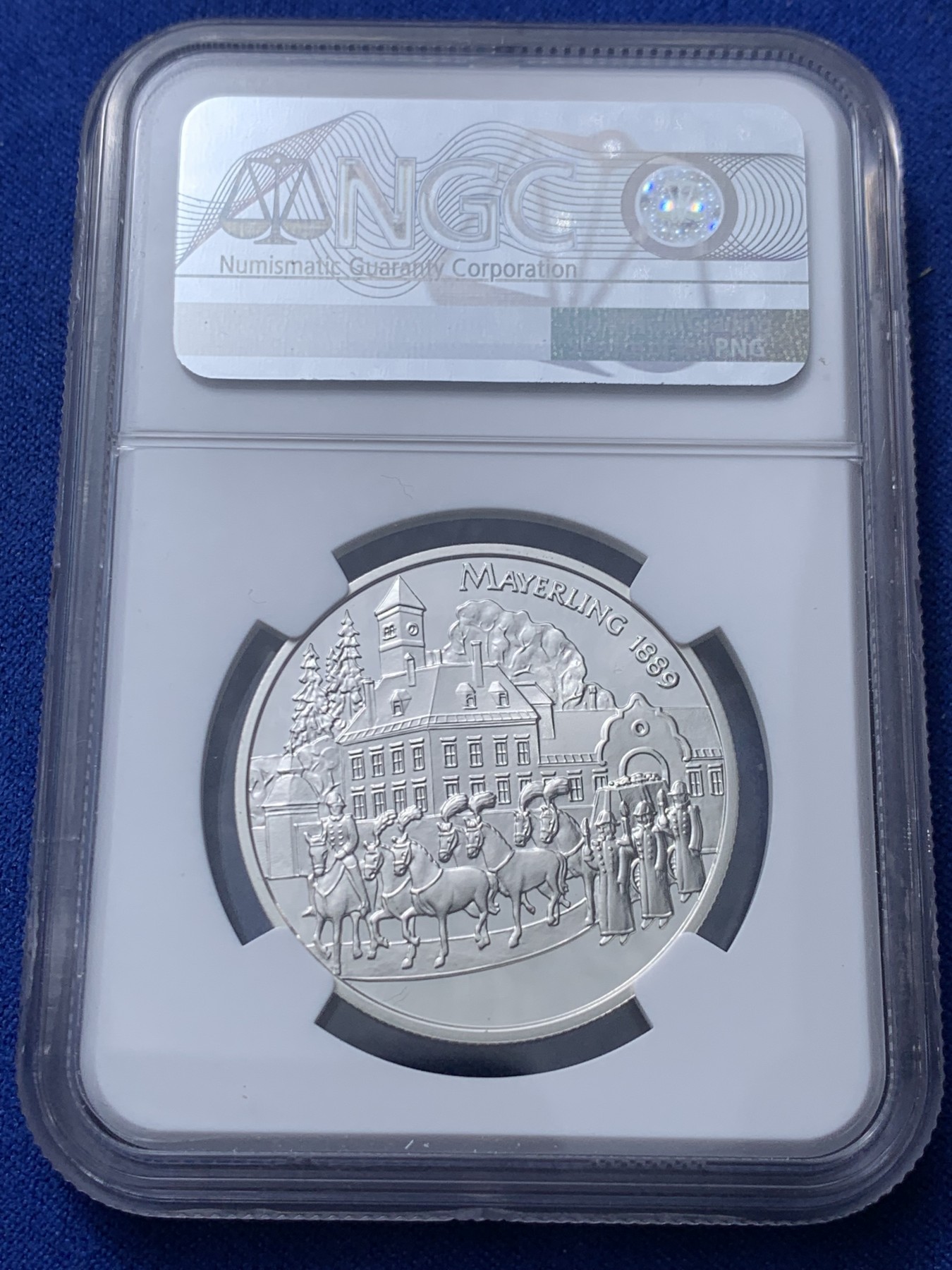 《竞宝斋》第232场-周日，周一 2场 (全场包邮) NGC PF70UC 奥地利1998年哈布斯堡匈牙利和波西米亚鲁道夫王储纪念精制100先令银币 带原盒证 唯一冠军分