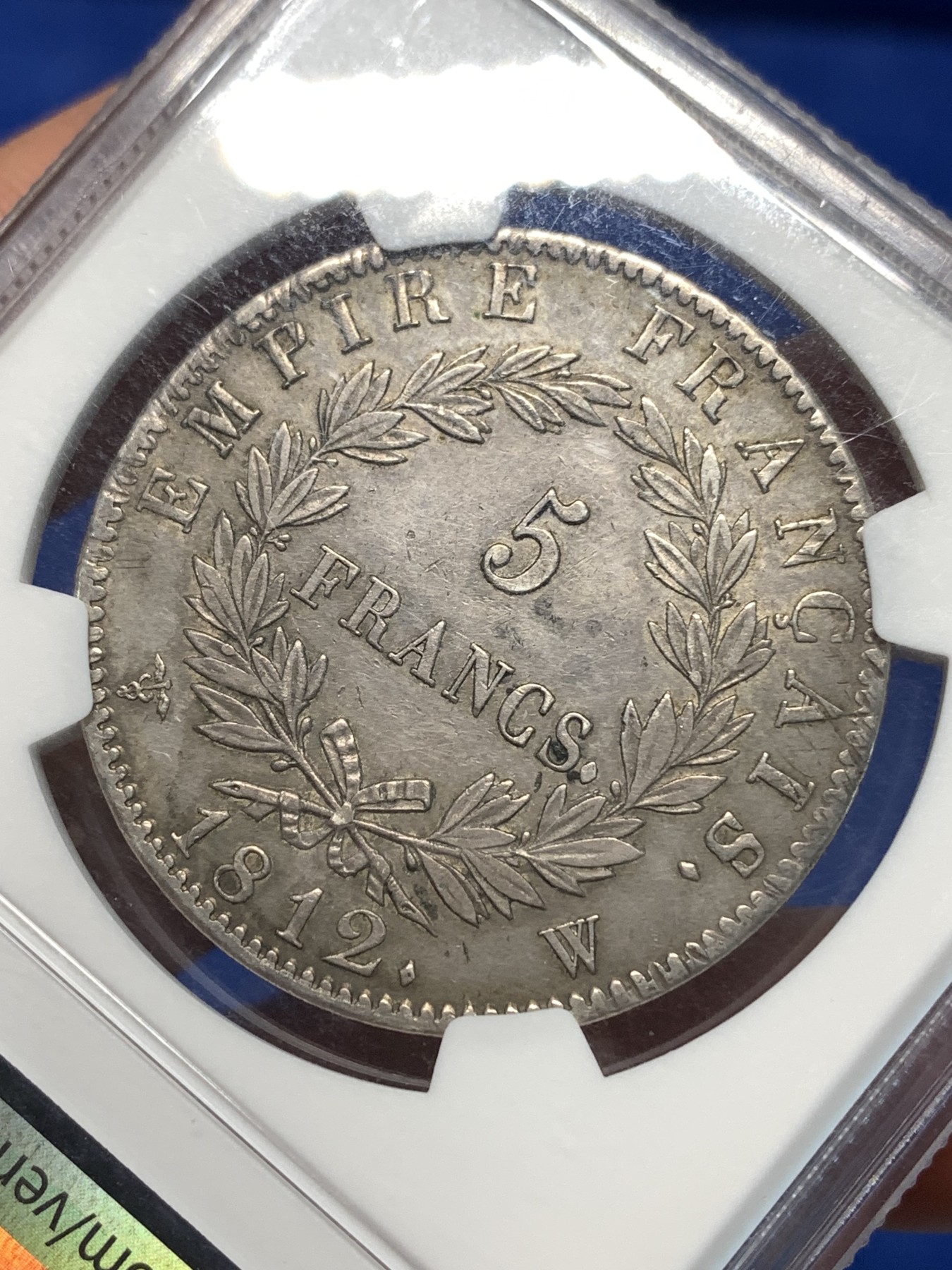 《竞宝斋》第232场-周日，周一 2场 (全场包邮) NGC AUD 法国1812年拿破仑一世5法郎银币 双面深打 细节非常好