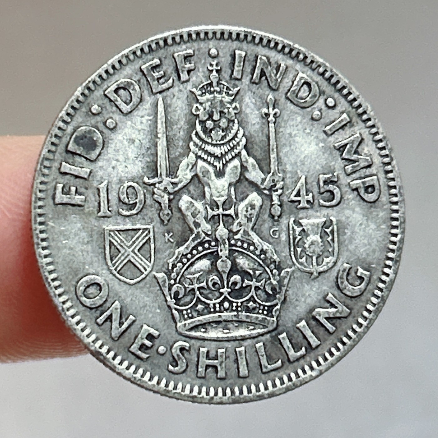 全场一元起拍 世界散币、银币专场 第53期 1945年英国乔治六世1先令狮子银币 重5.5g