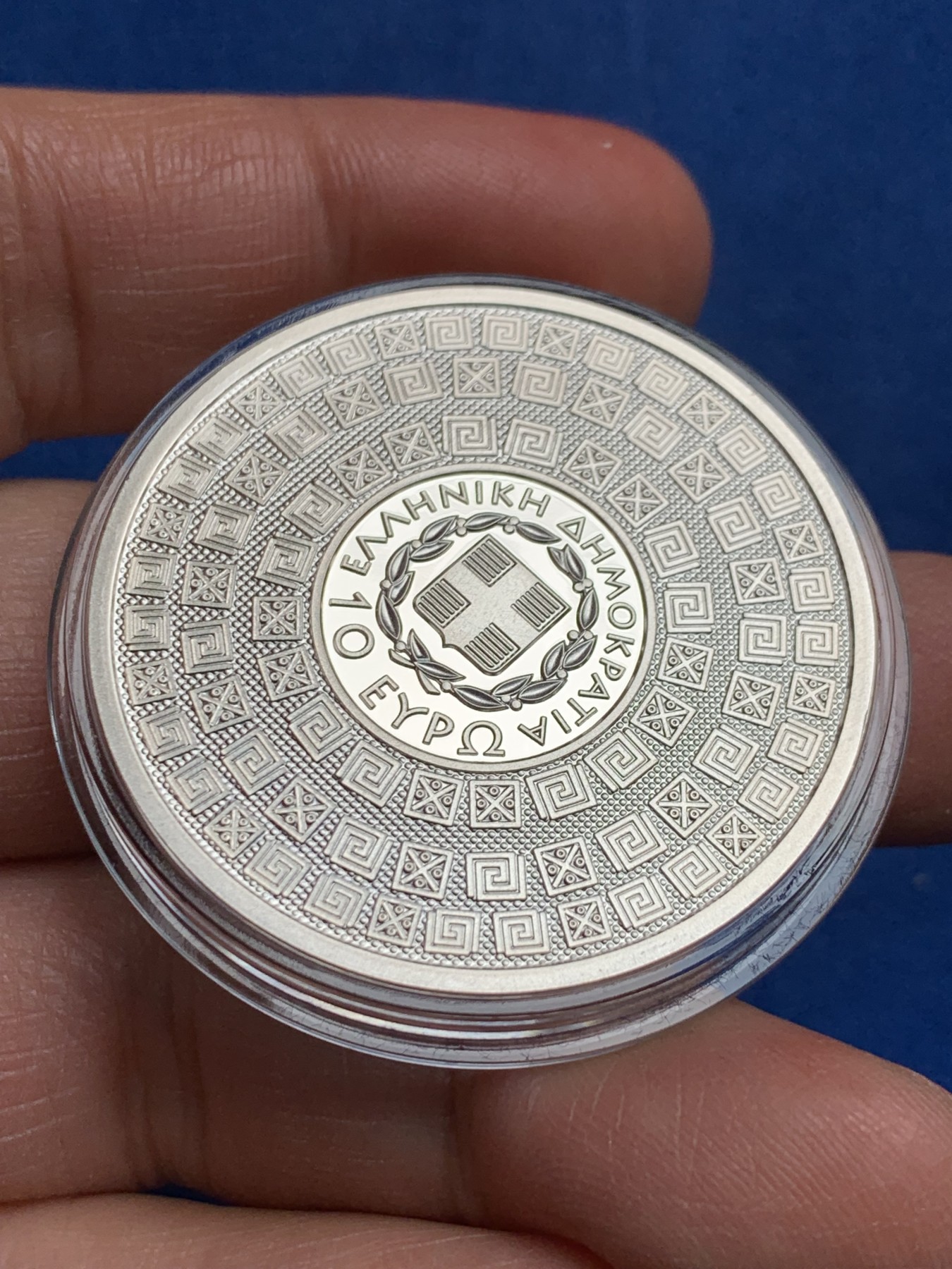 《竞宝斋》第232场-周日，周一 2场 (全场包邮) 希腊2022年色诺芬银币10欧 发行量1500 盒证全 34.1g 925银