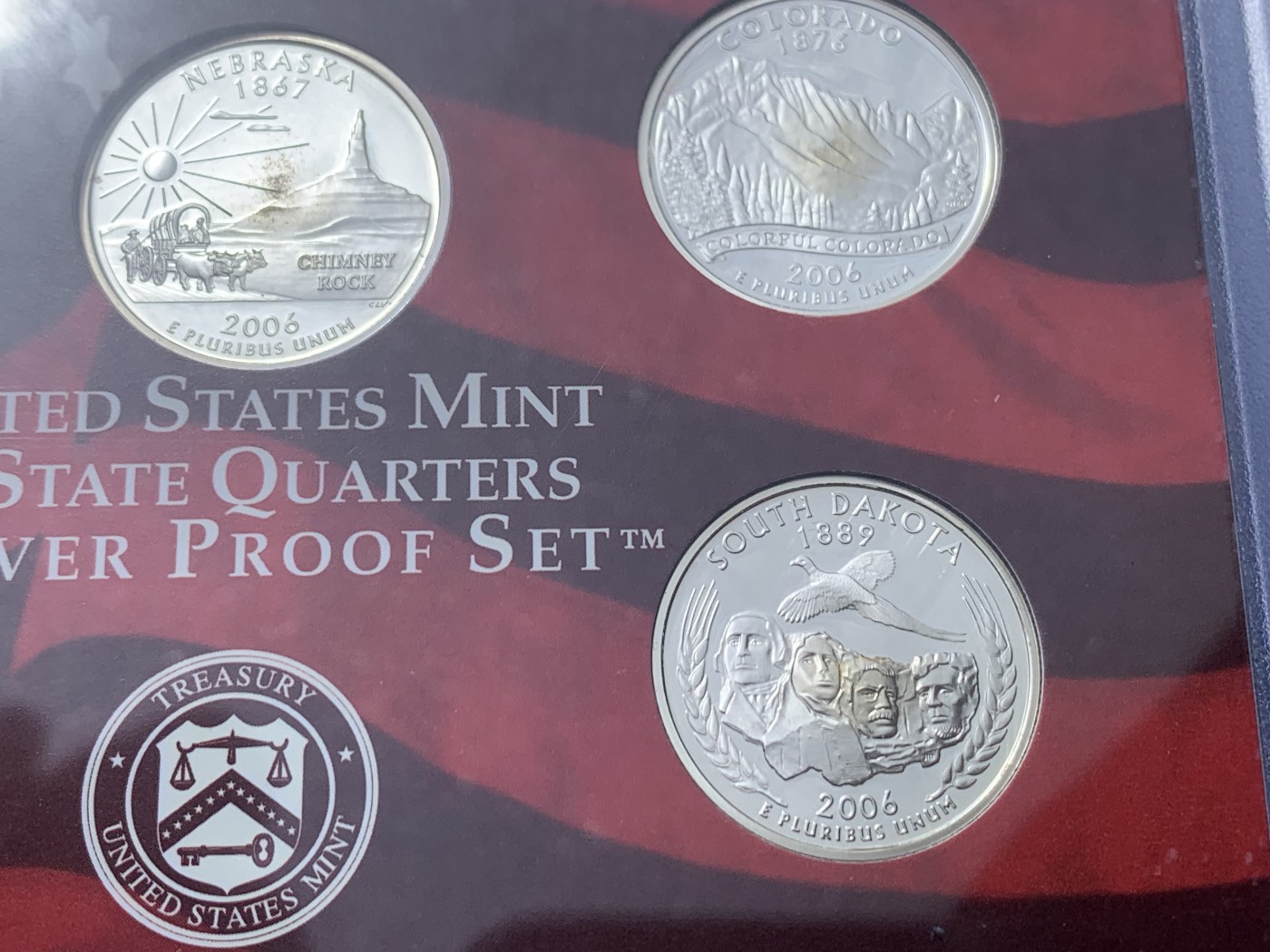 《竞宝斋》第232场-周日，周一 2场 (全场包邮) 2006年美国精制银币纪念币5枚套