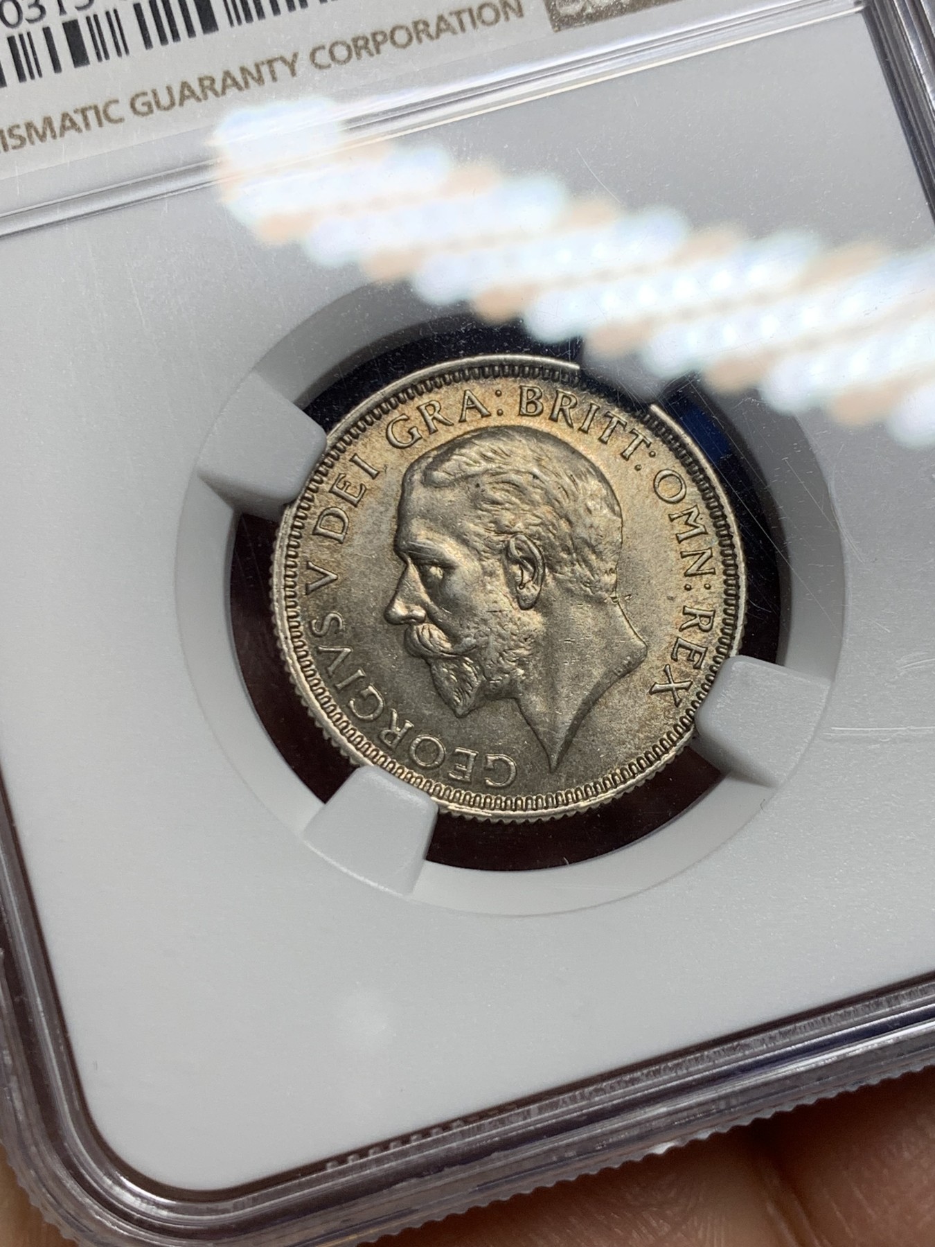 《竞宝斋》第232场-周日，周一 2场 (全场包邮) NGC MS64 英国1933年乔治五世1先令银币 亚军分