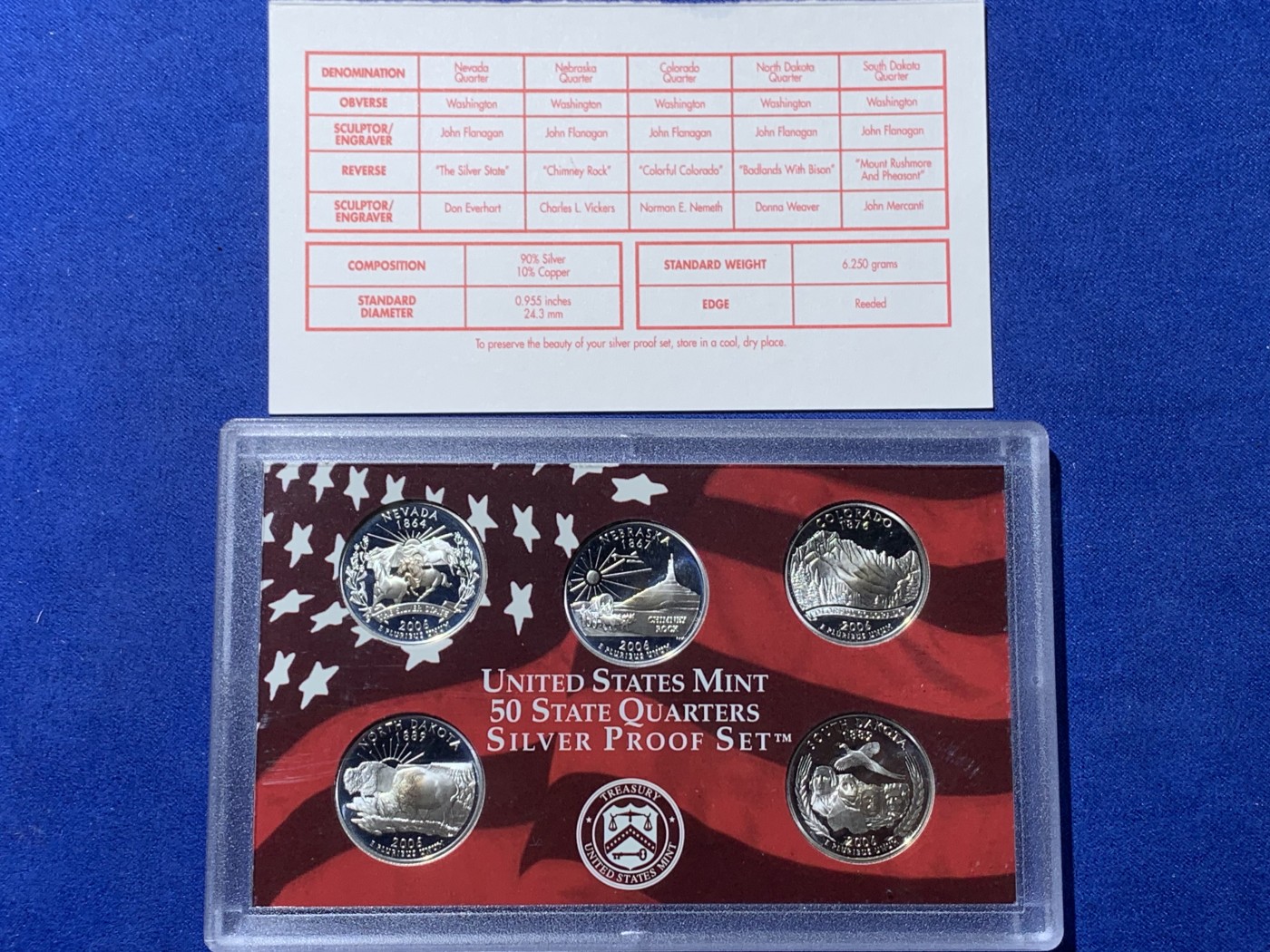 《竞宝斋》第232场-周日，周一 2场 (全场包邮) 2006年美国精制银币纪念币5枚套