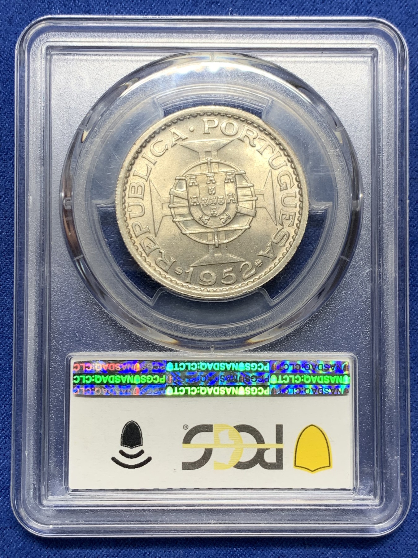 《竞宝斋》第232场-周日，周一 2场 (全场包邮) PCGS-MS66 澳门 1952年 5元 大银币 高分好品