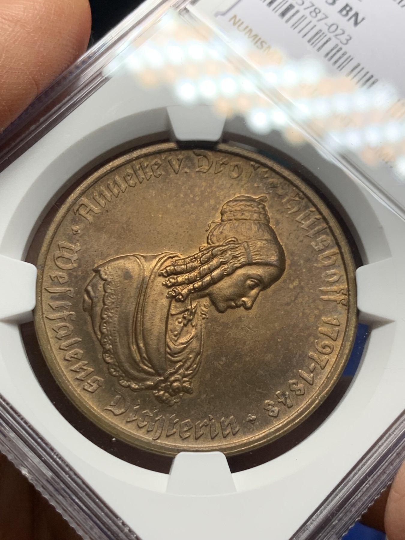 《竞宝斋》第232场-周日，周一 2场 (全场包邮) NGC MS63BN 德国威斯特伐利亚1923年500马克大马币铜币