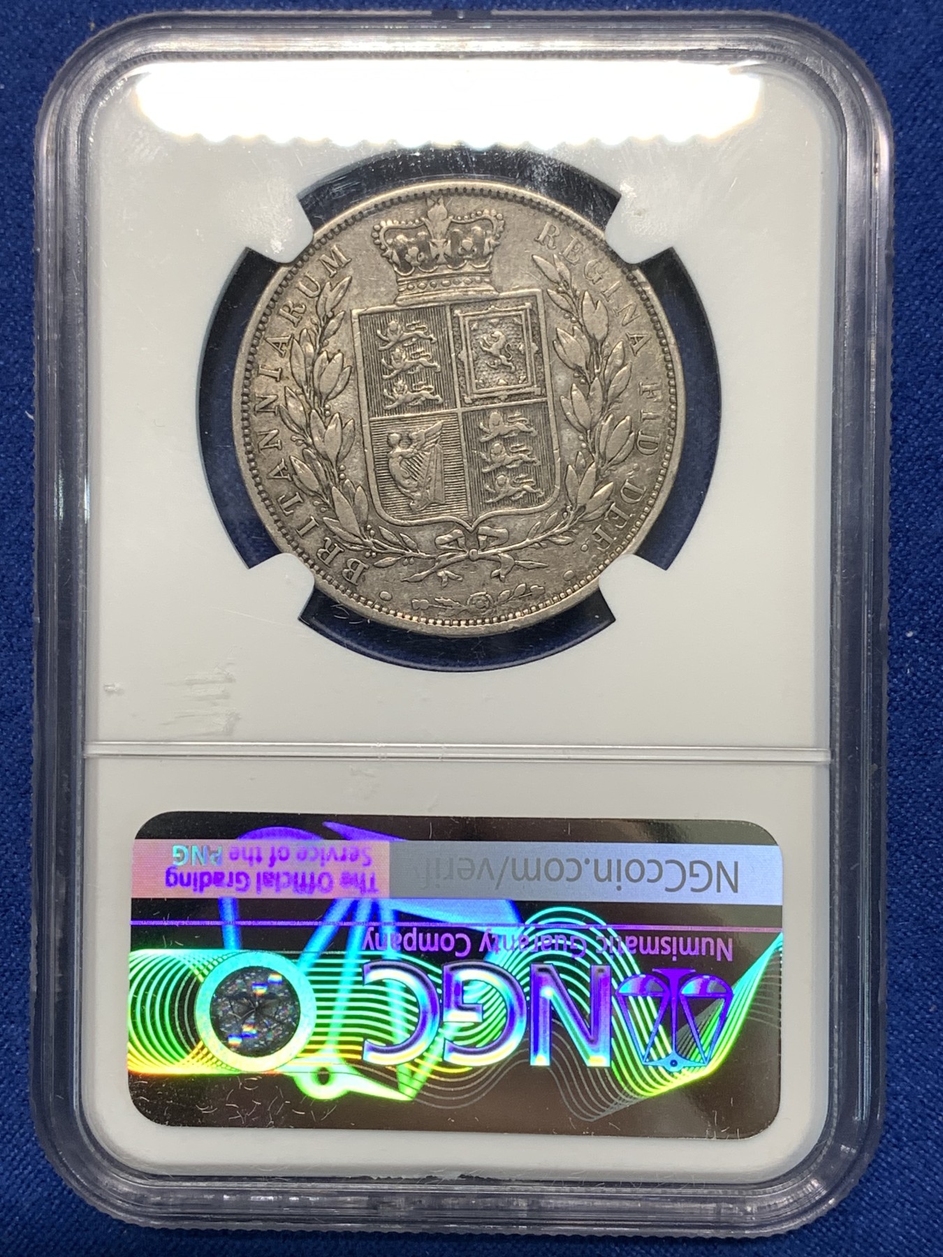 《竞宝斋》第232场-周日，周一 2场 (全场包邮) NGC XFD 英国1883年小维多利亚半克朗银币