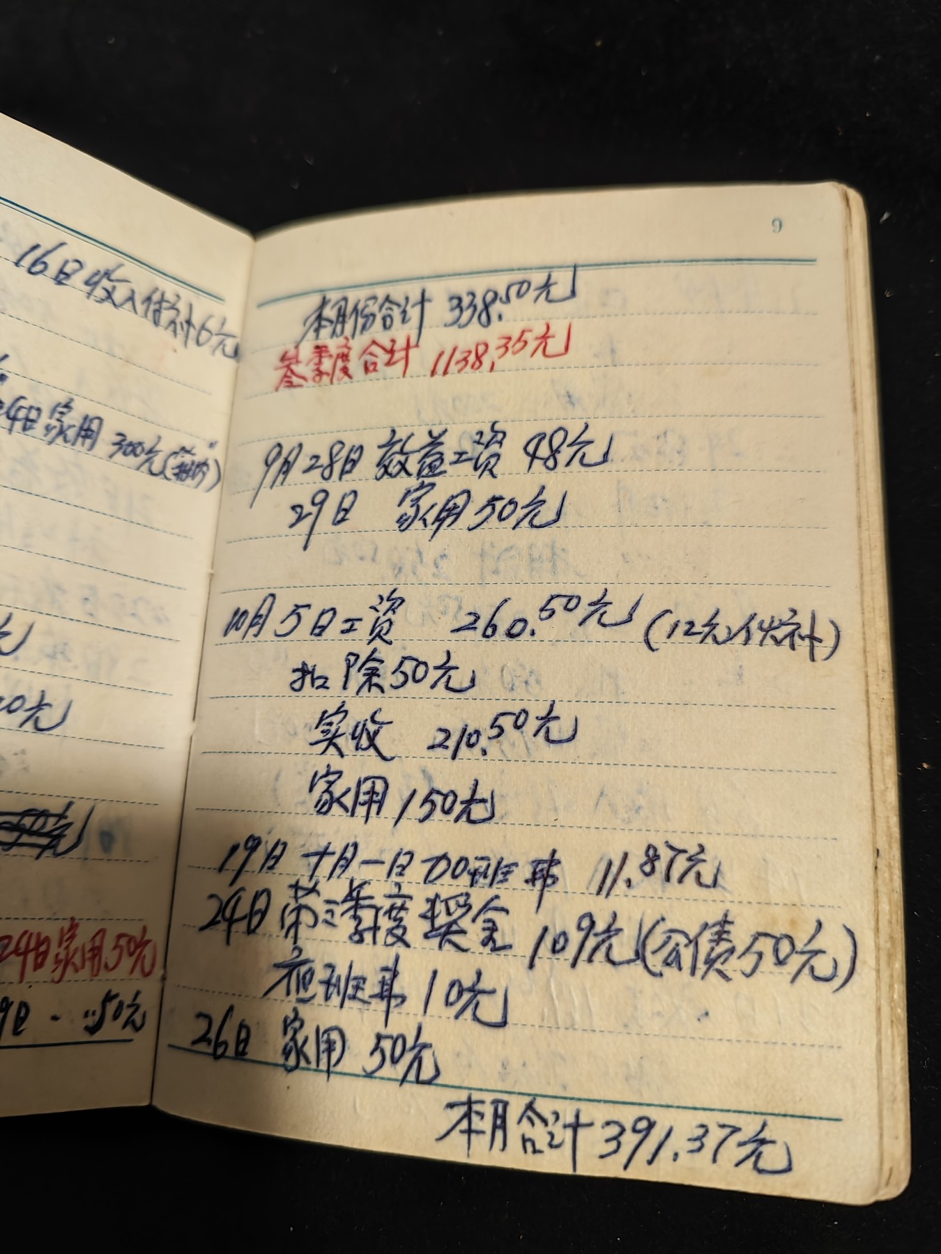 红色收藏🇨🇳毛主席像章红宝书0起专场🔥保真包老放心拍！ 两笔记本，一本记录了九十年代的工资情况，一本中医养生