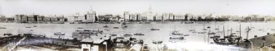 华宇2023年秋季拍卖会-纸杂专场 - 1930年上海外滩全景照一张，尺寸：110×19cm。