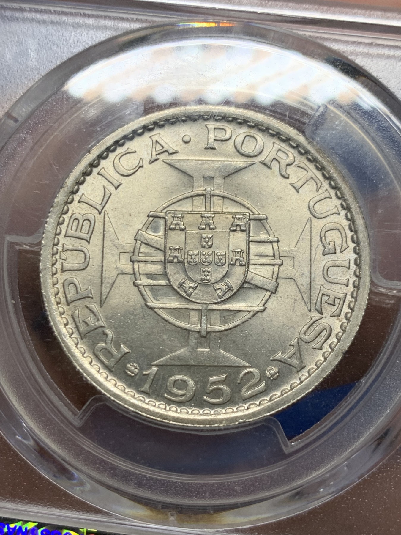 《竞宝斋》第232场-周日，周一 2场 (全场包邮) PCGS-MS66 澳门 1952年 5元 大银币 高分好品