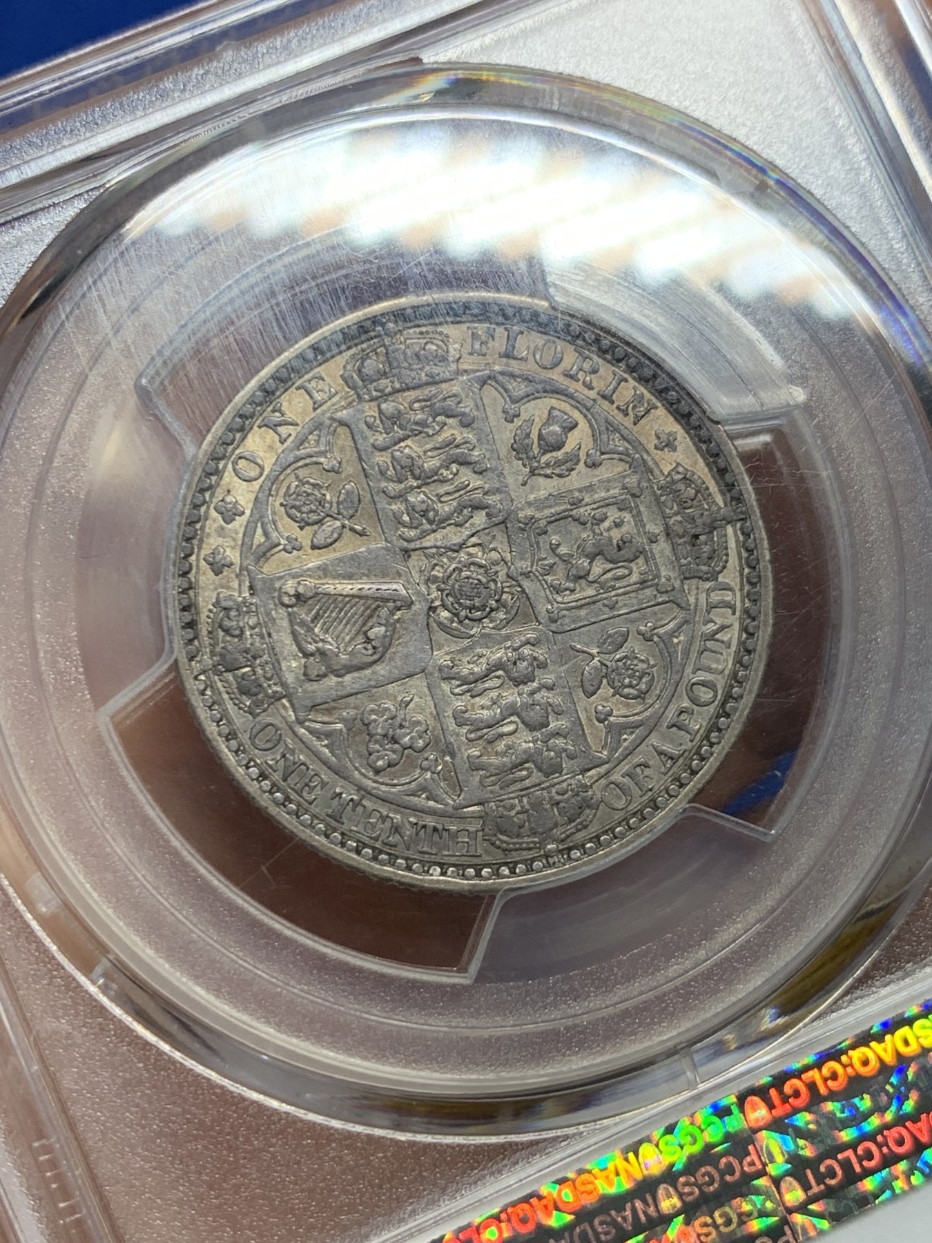 《竞宝斋》第232场-周日，周一 2场 (全场包邮) PCGS AU53 英国1849年小维无神弗洛林 维多利亚名誉品 淡金色包浆 深打 细节 很漂亮的一枚 实惠之选