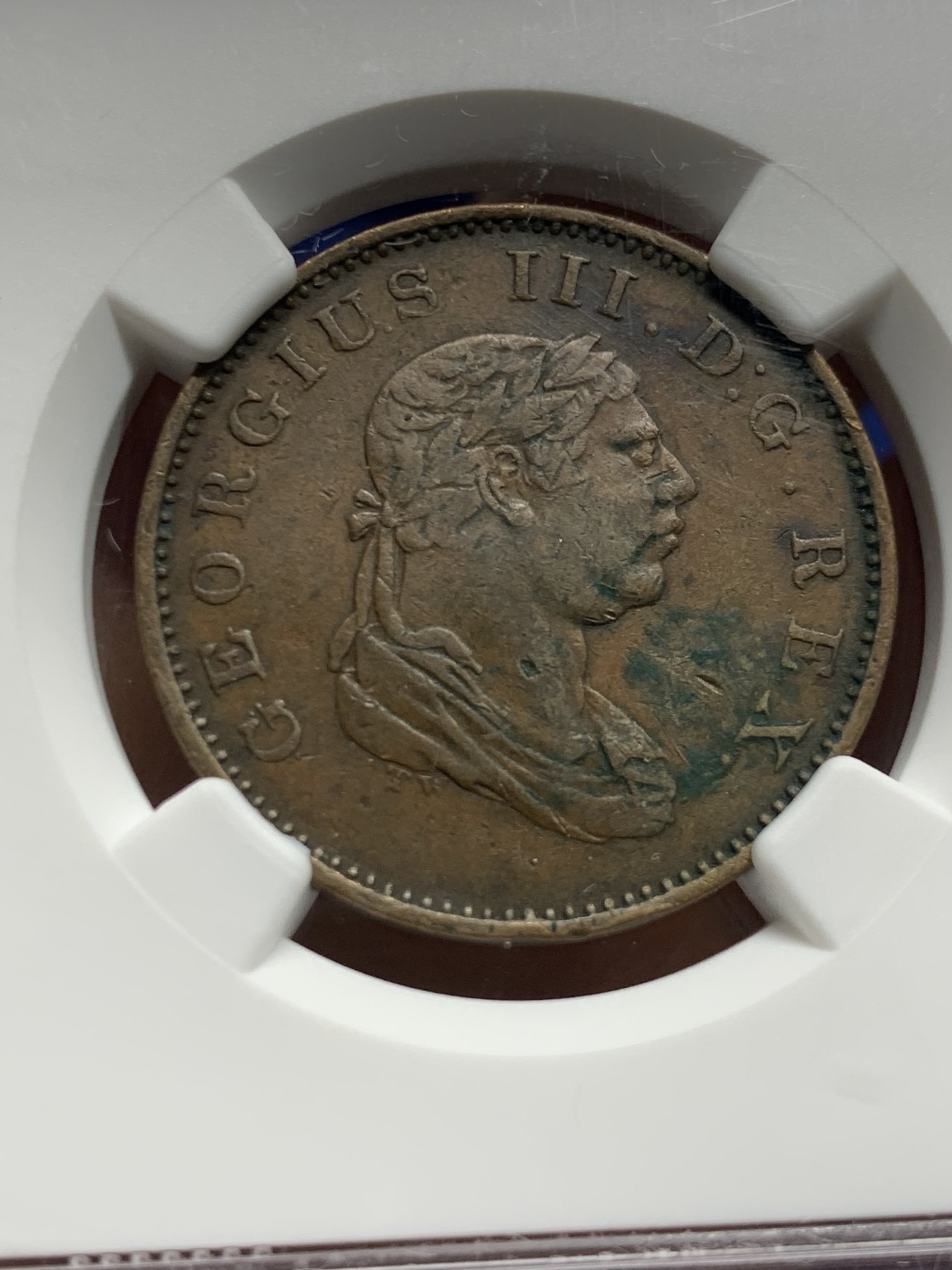 《竞宝斋》第232场-周日，周一 2场 (全场包邮) 两枚一组 NGC XF 1813年英属埃斯奎波&德梅拉拉铜币 半stiver+1stiver