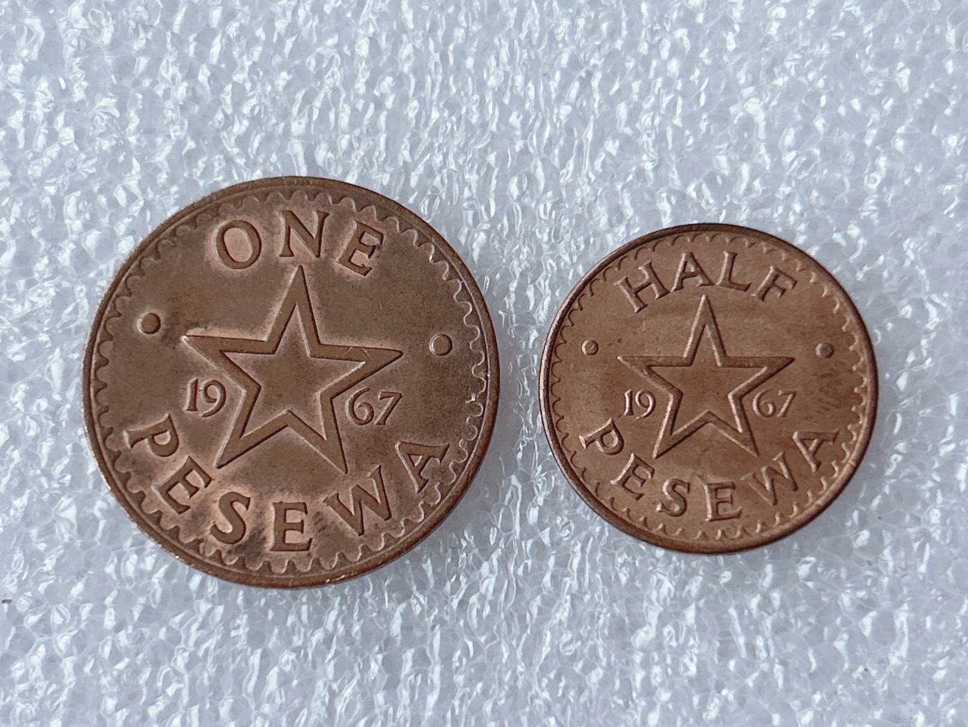 全场一元起拍 世界散币、银币专场 第53期 加纳1967年铜币2枚套