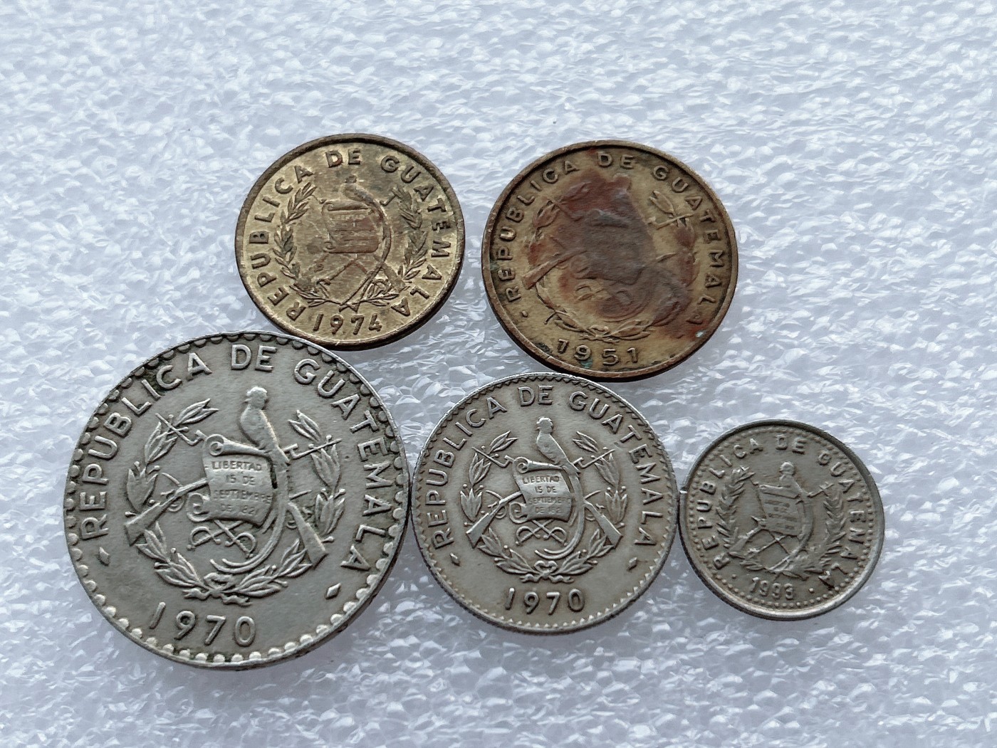 全场一元起拍 世界散币、银币专场 第53期 危地马拉硬币 5枚