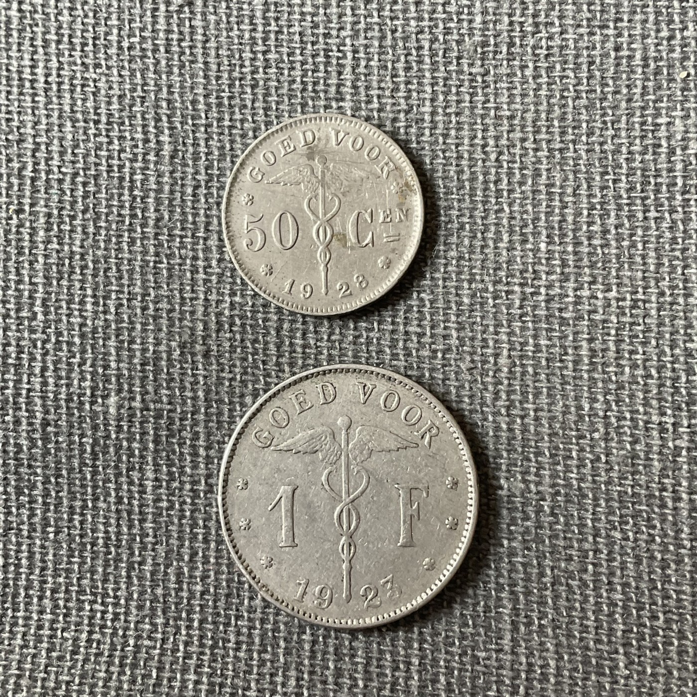 外国硬币二场2024-1-7 比利时1928年50分1923年1法郎