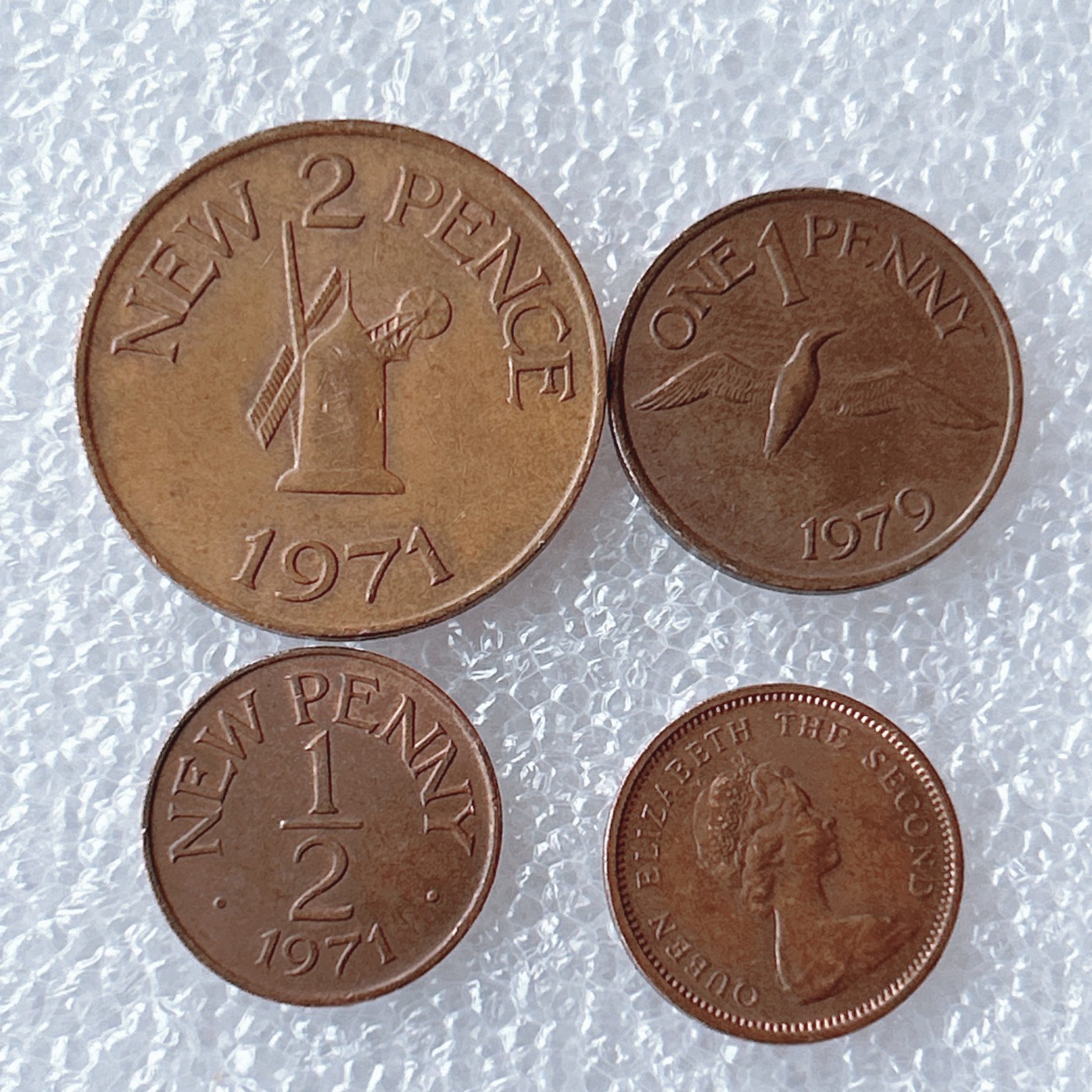 全场一元起拍 世界散币、银币专场 第53期 根西岛70年代硬币 4枚