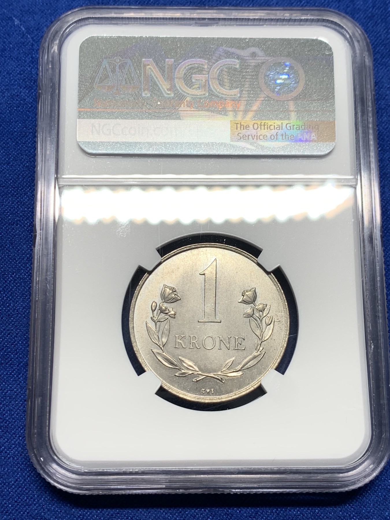 《竞宝斋》第232场-周日，周一 2场 (全场包邮) NGC-MS64 格陵兰1964年1克朗镍币