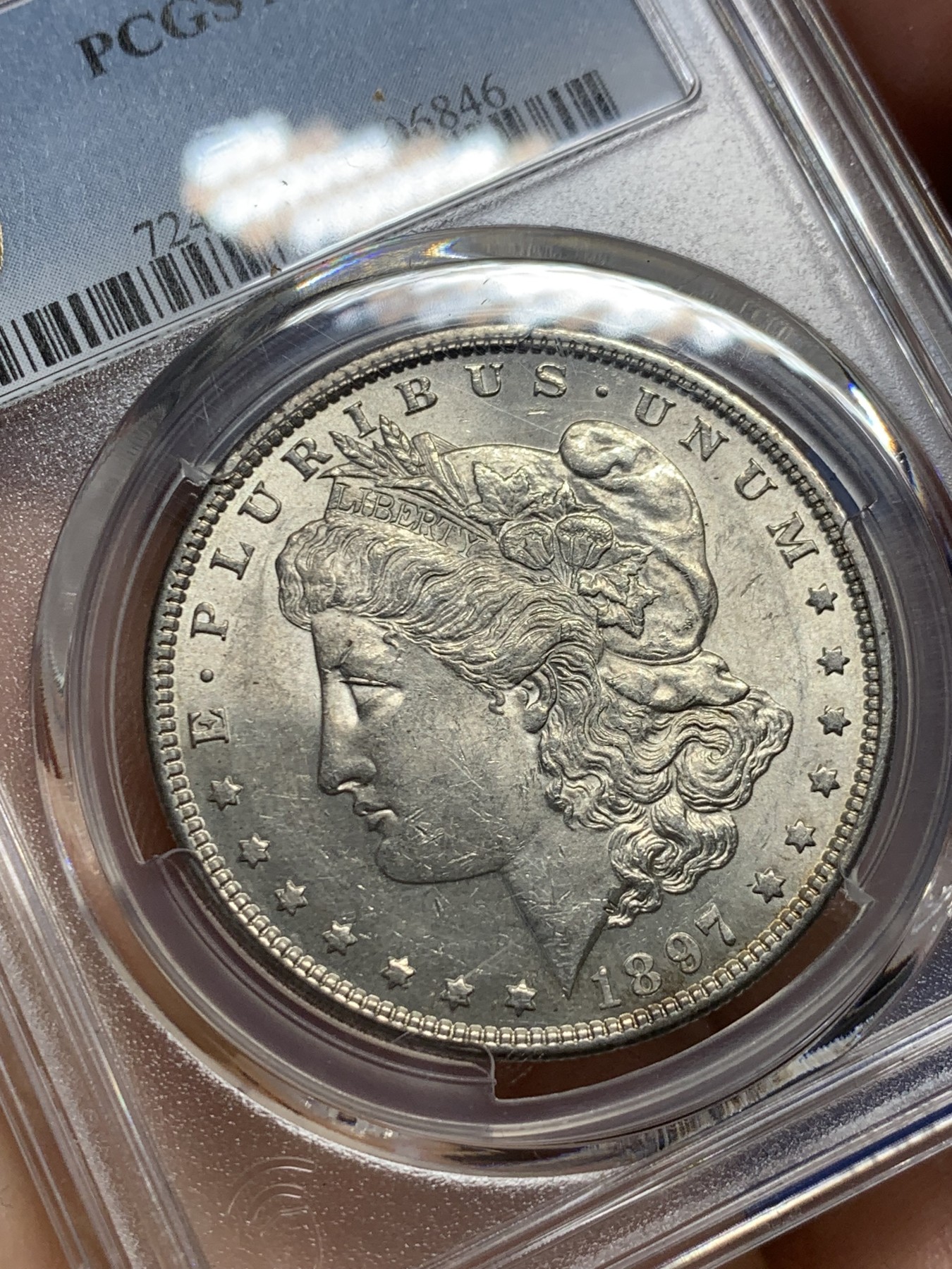 《竞宝斋》第232场-周日，周一 2场 (全场包邮) PCGS AU58 美国1897年摩根1美元大银币