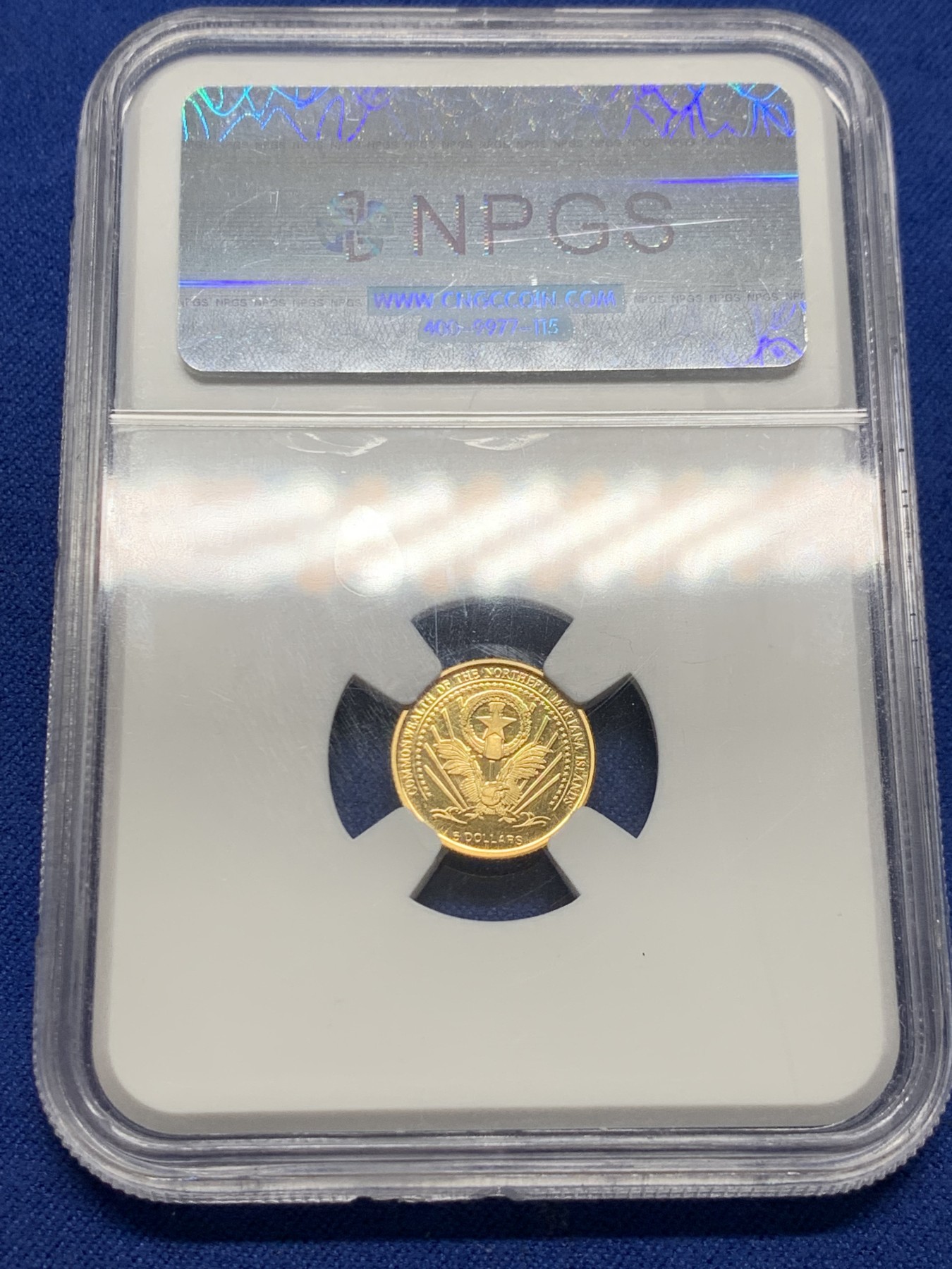 《竞宝斋》第232场-周日，周一 2场 (全场包邮) WPGS PF69 北马里亚纳2004年5元 精制金币 1.25克 999金